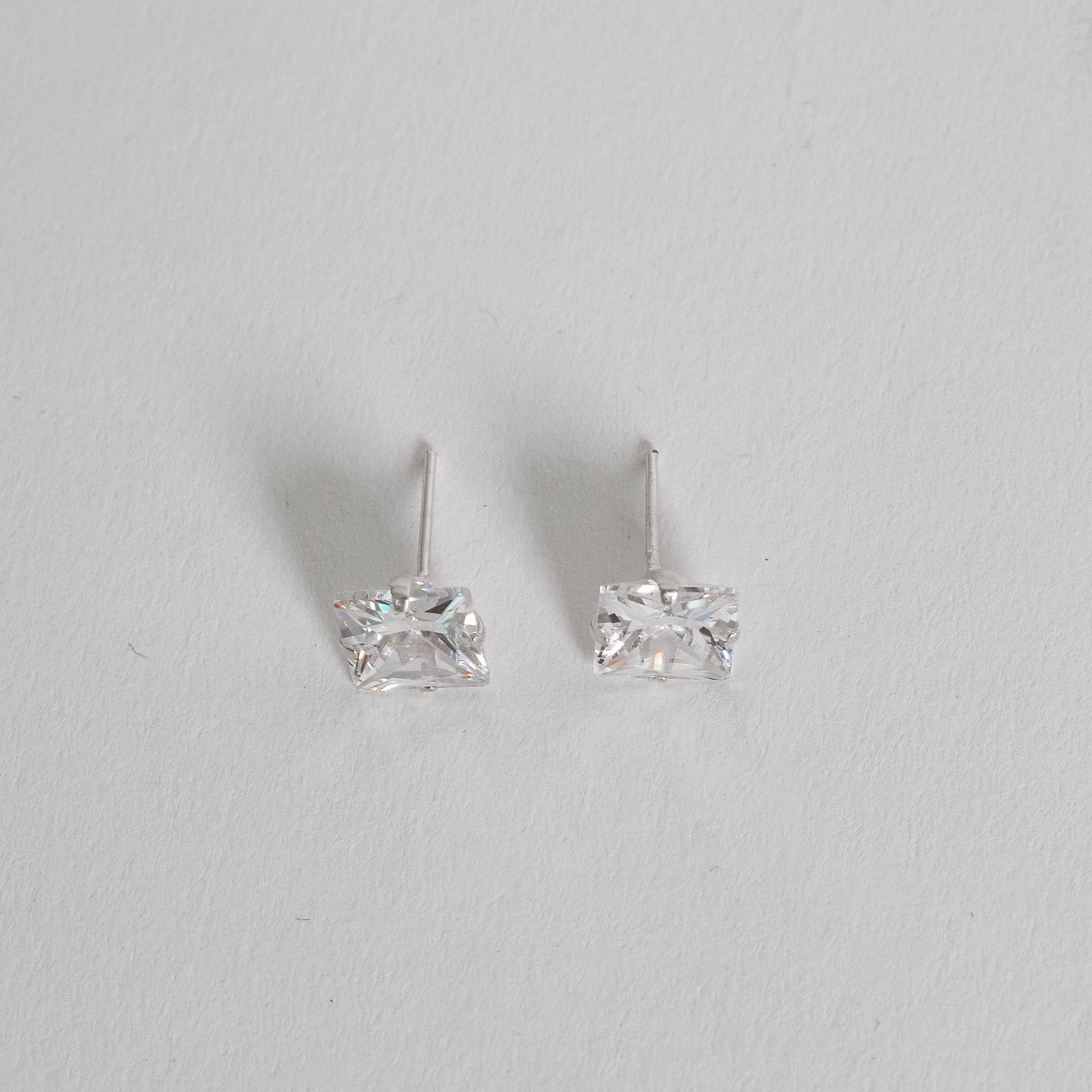 Imagem Brinco zircônia quadrada cristal 7mm