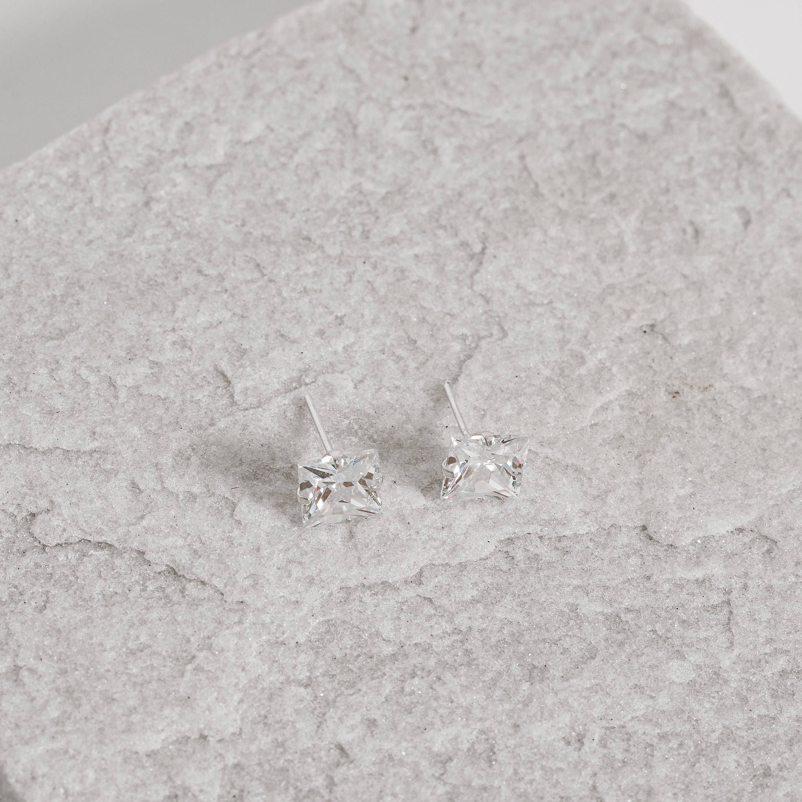 Imagem Secundária Brinco zircônia quadrada cristal 7mm