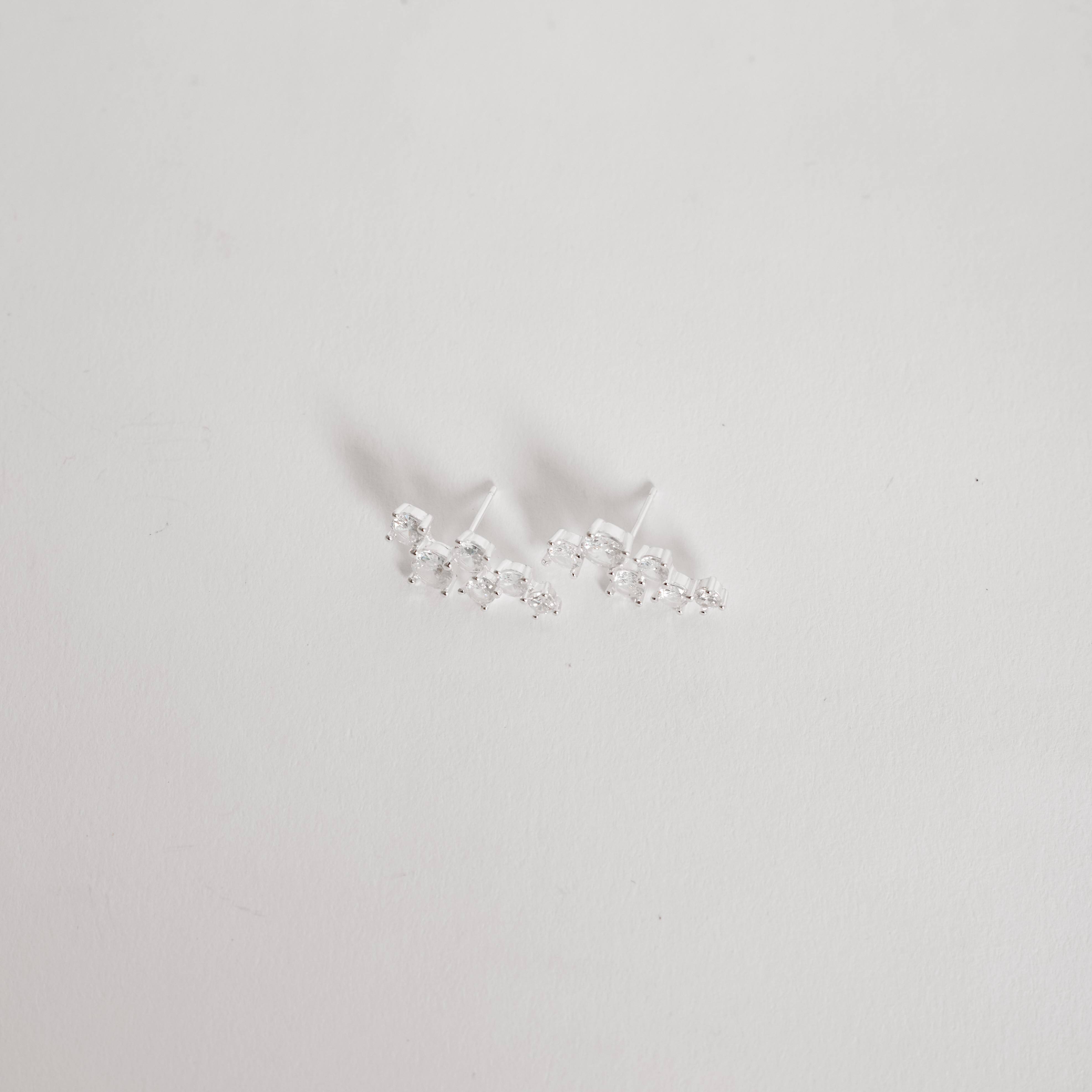 Brinco zircônias redondas 21mm