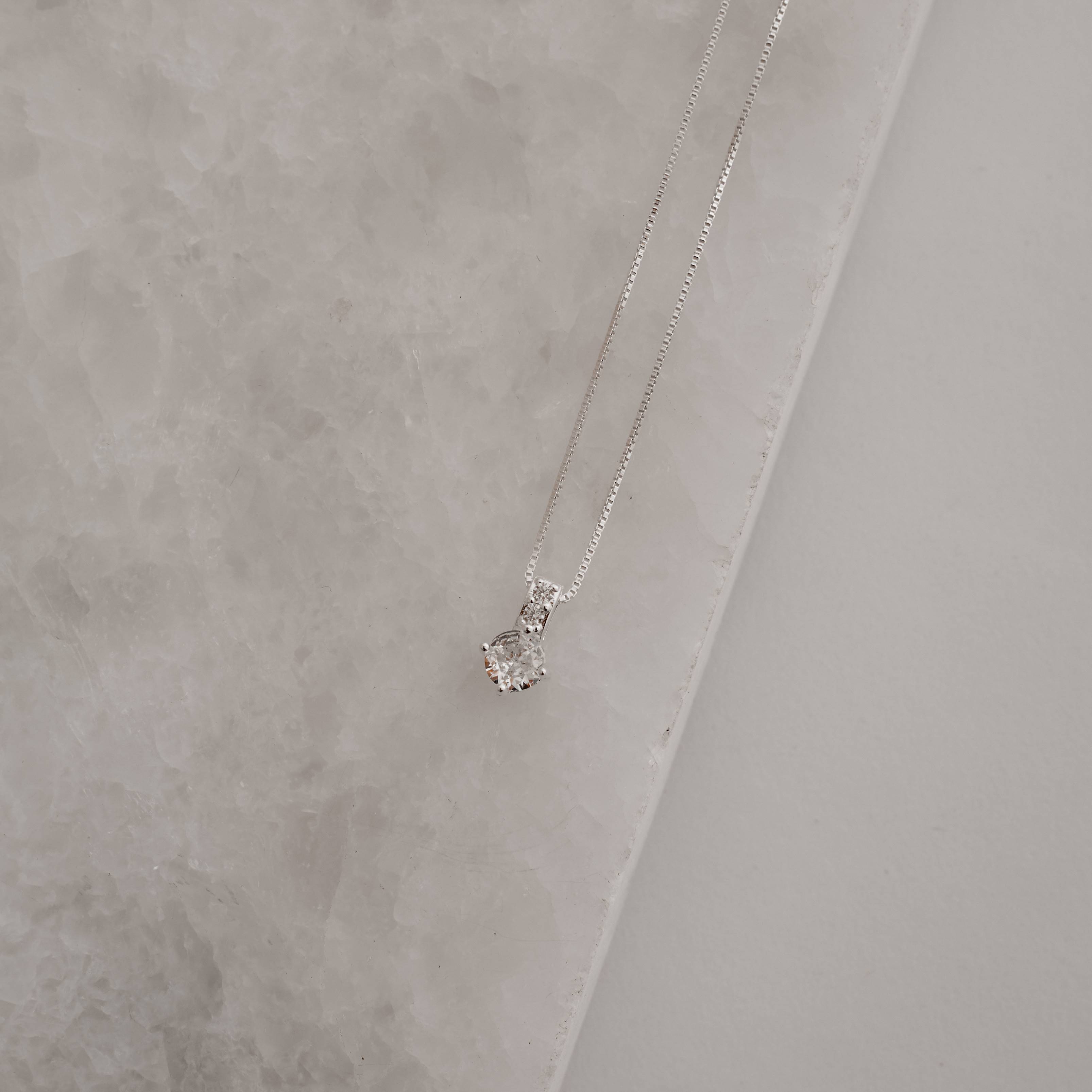 Colar pingente zircônia com elo cravejado 11mm 45cm