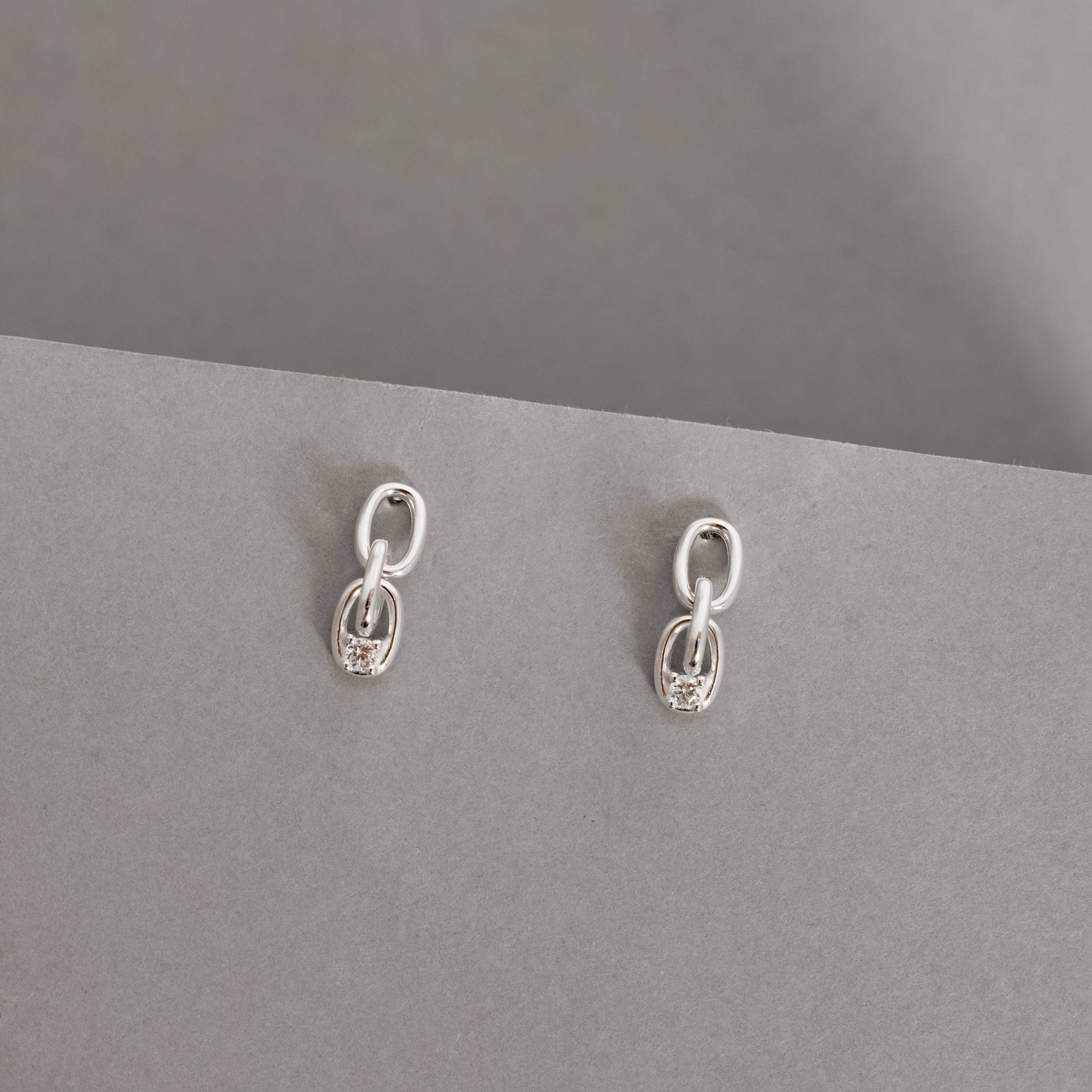 Imagem Brinco corrente detalhe zircônia 17mm 