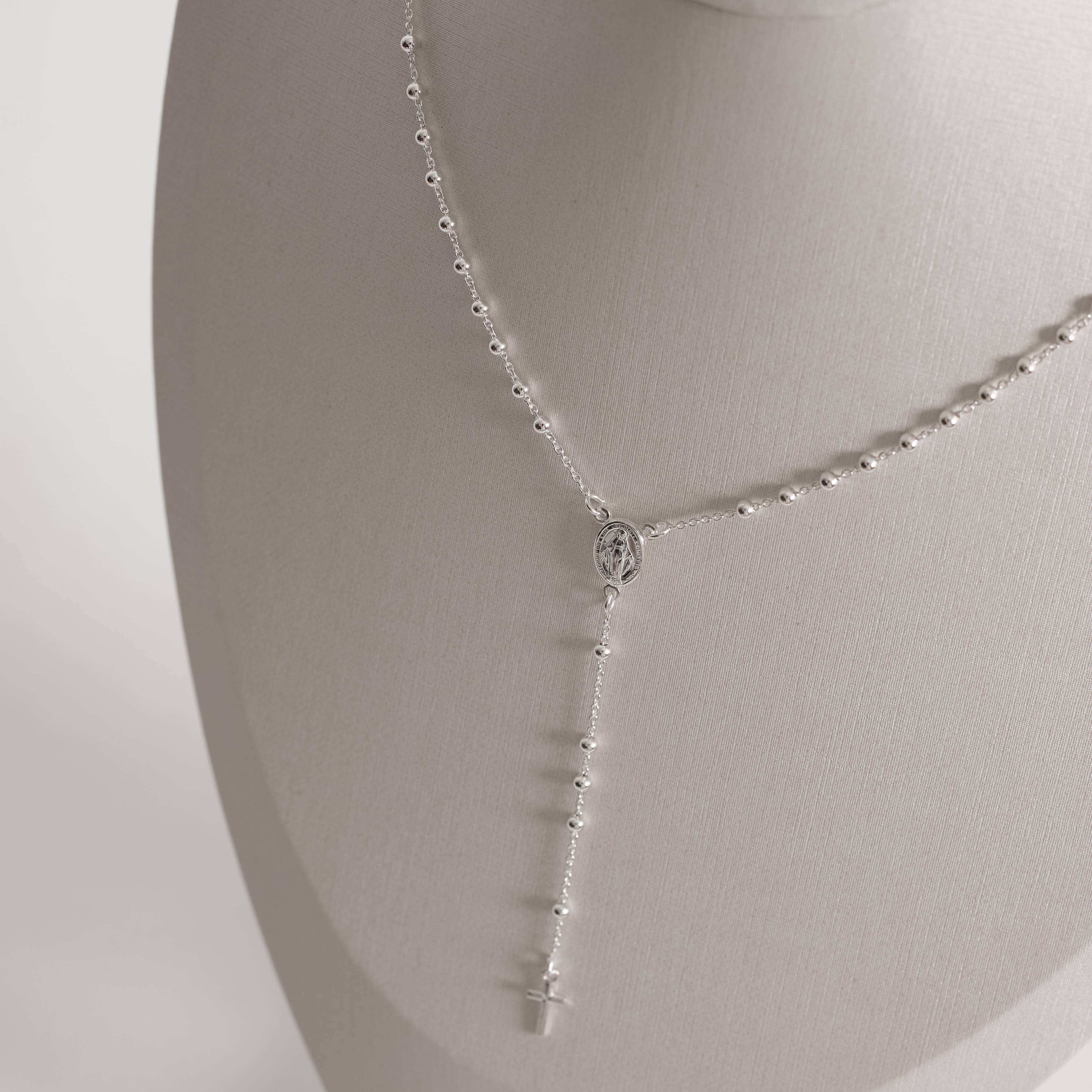 Terço cadeado bolas 3mm 45cm com fecho