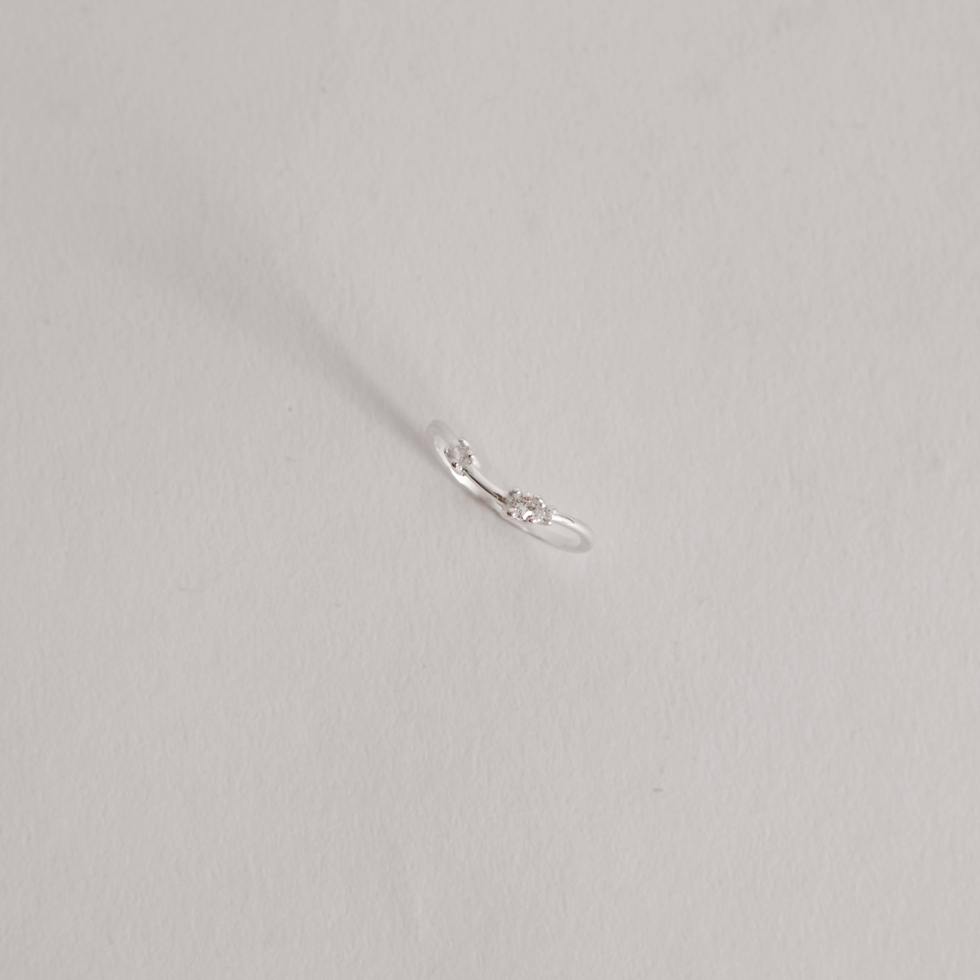 Imagem Secundária Anel curva com 3 zircônias