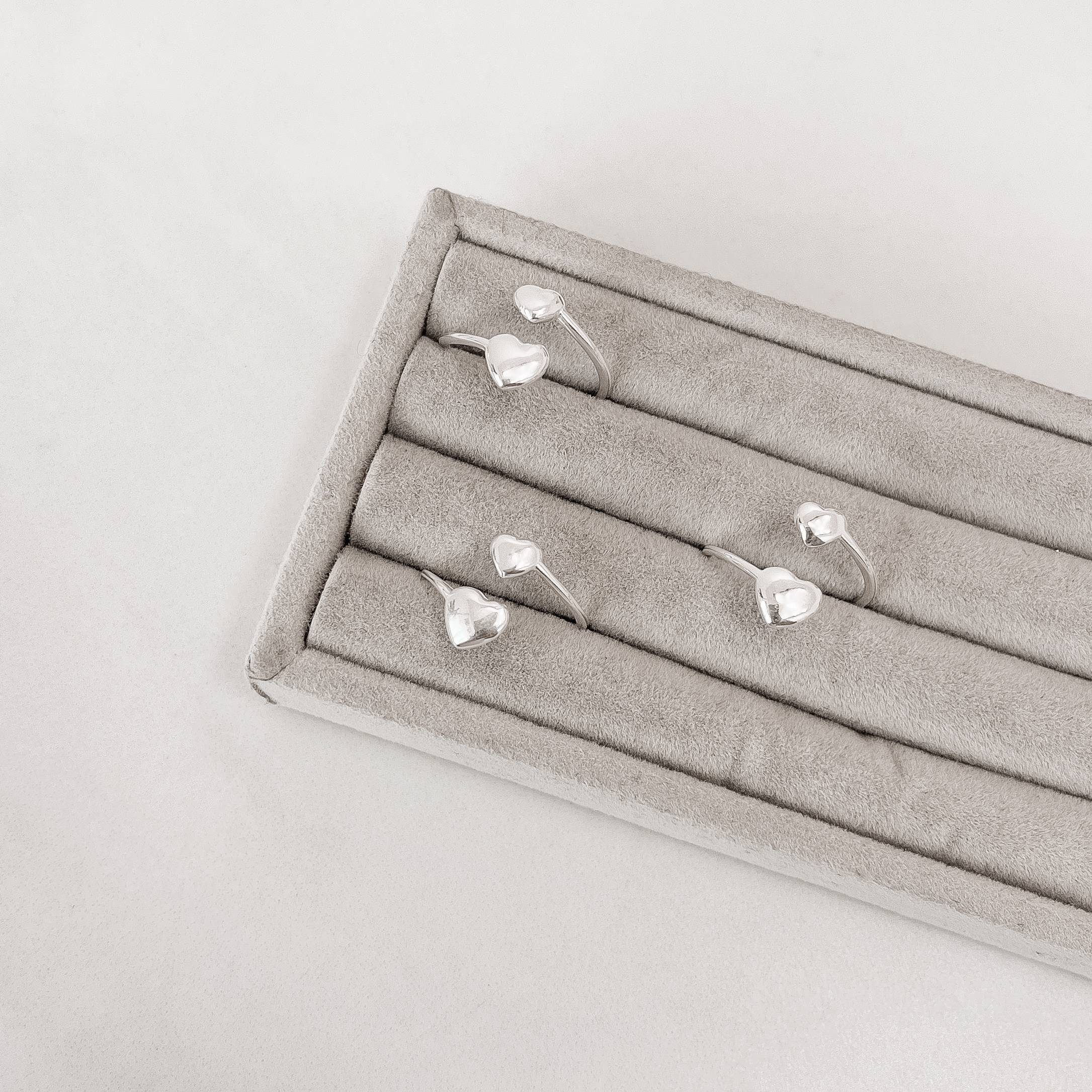 Imagem Secundária Anel dois corações regulável P