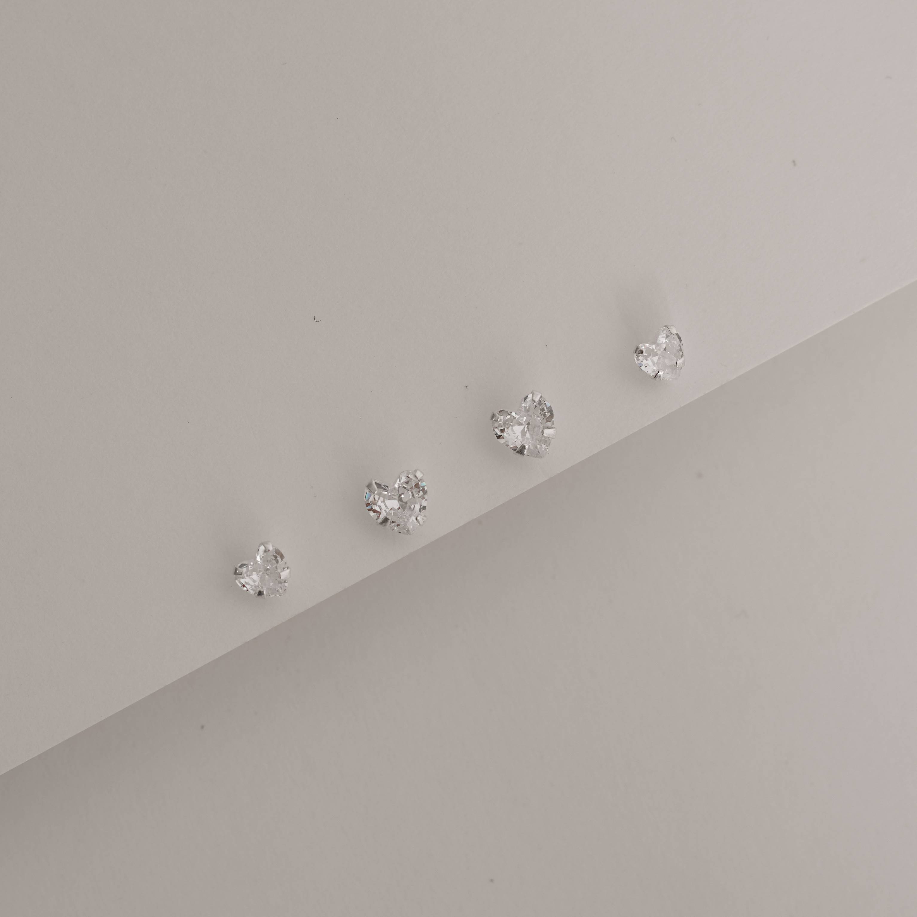 Dupla zircônias coração 5 e 6mm