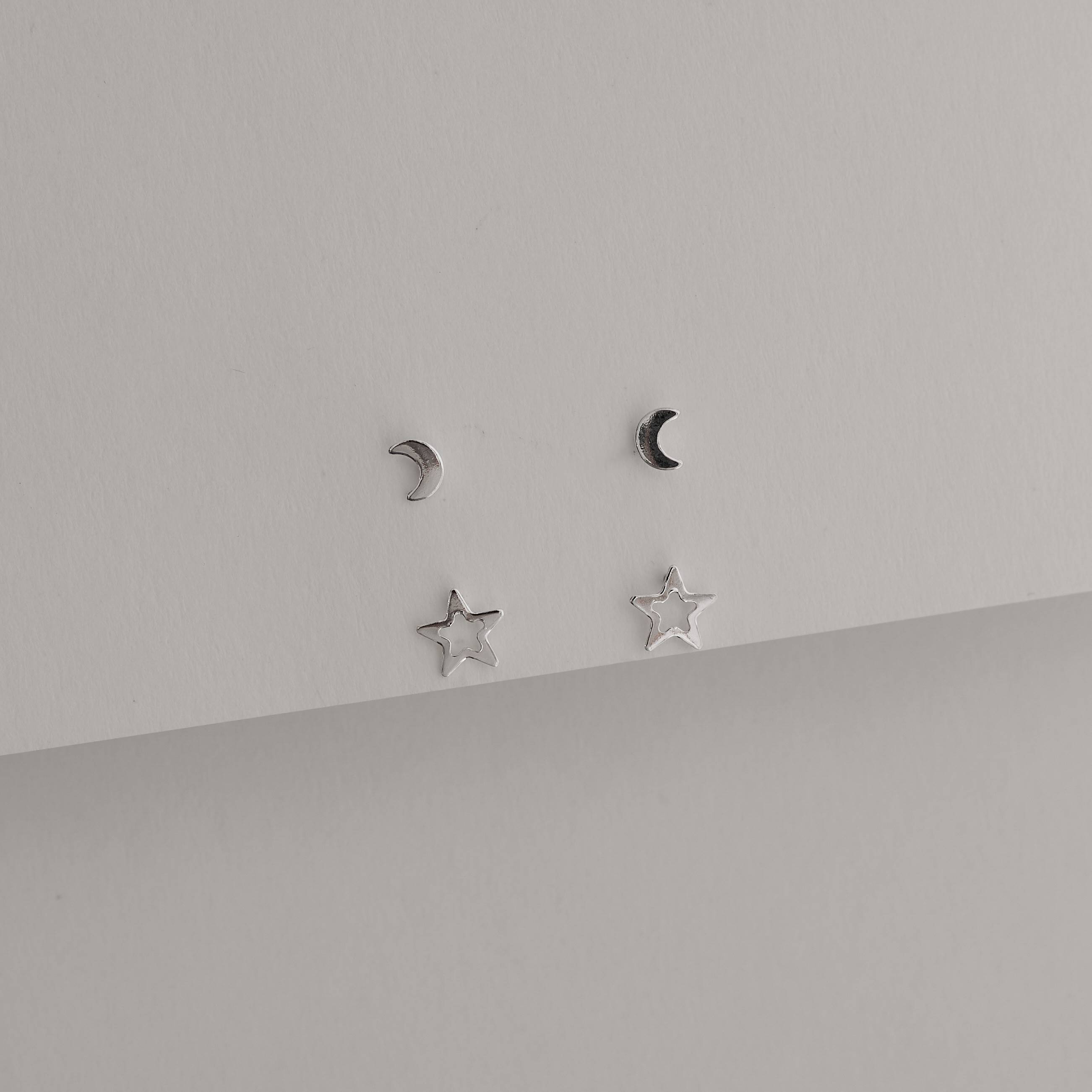 Imagem Dupla lua 4mm e estrela vazada 6mm