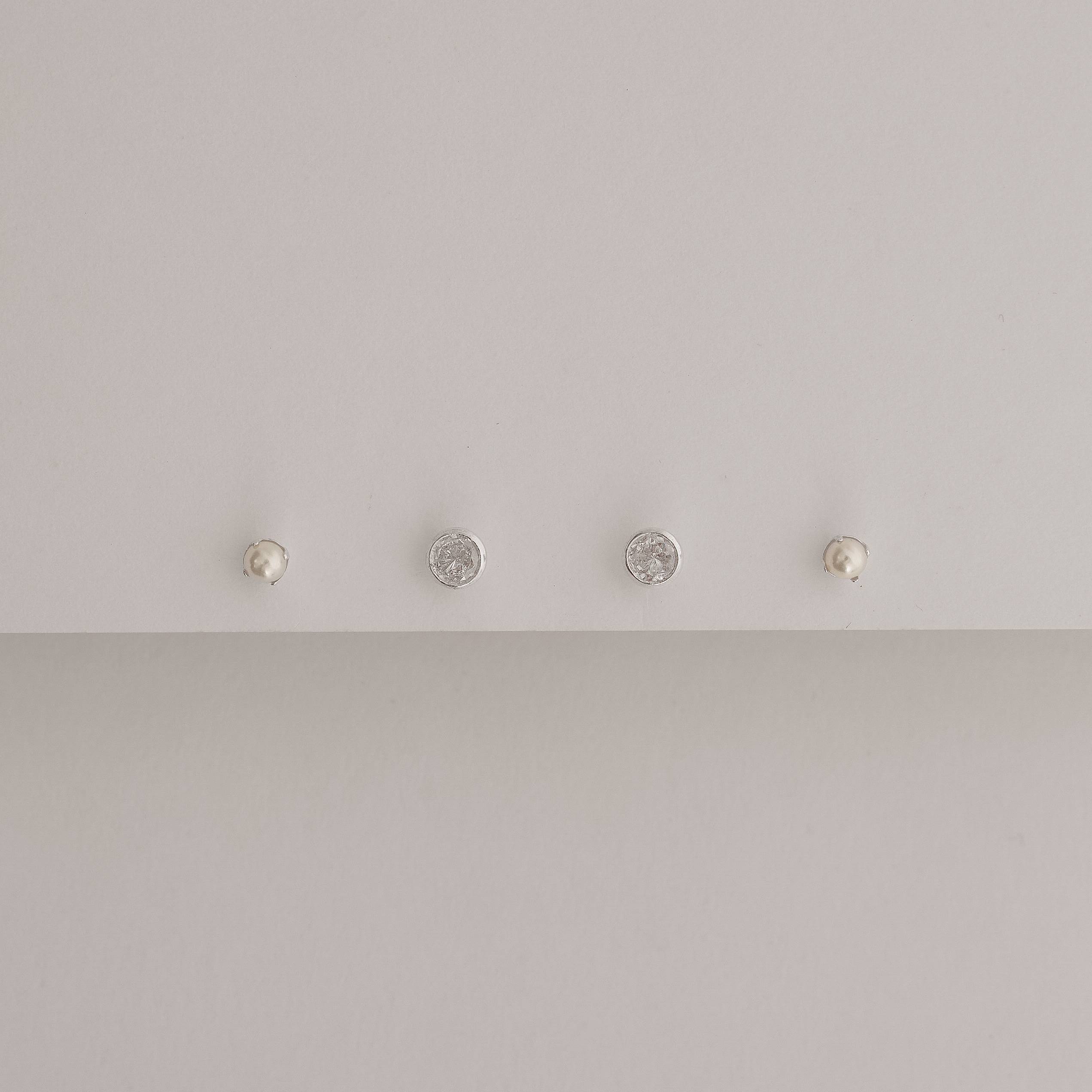 Dupla pérola 3mm e zircônia embutida 4mm