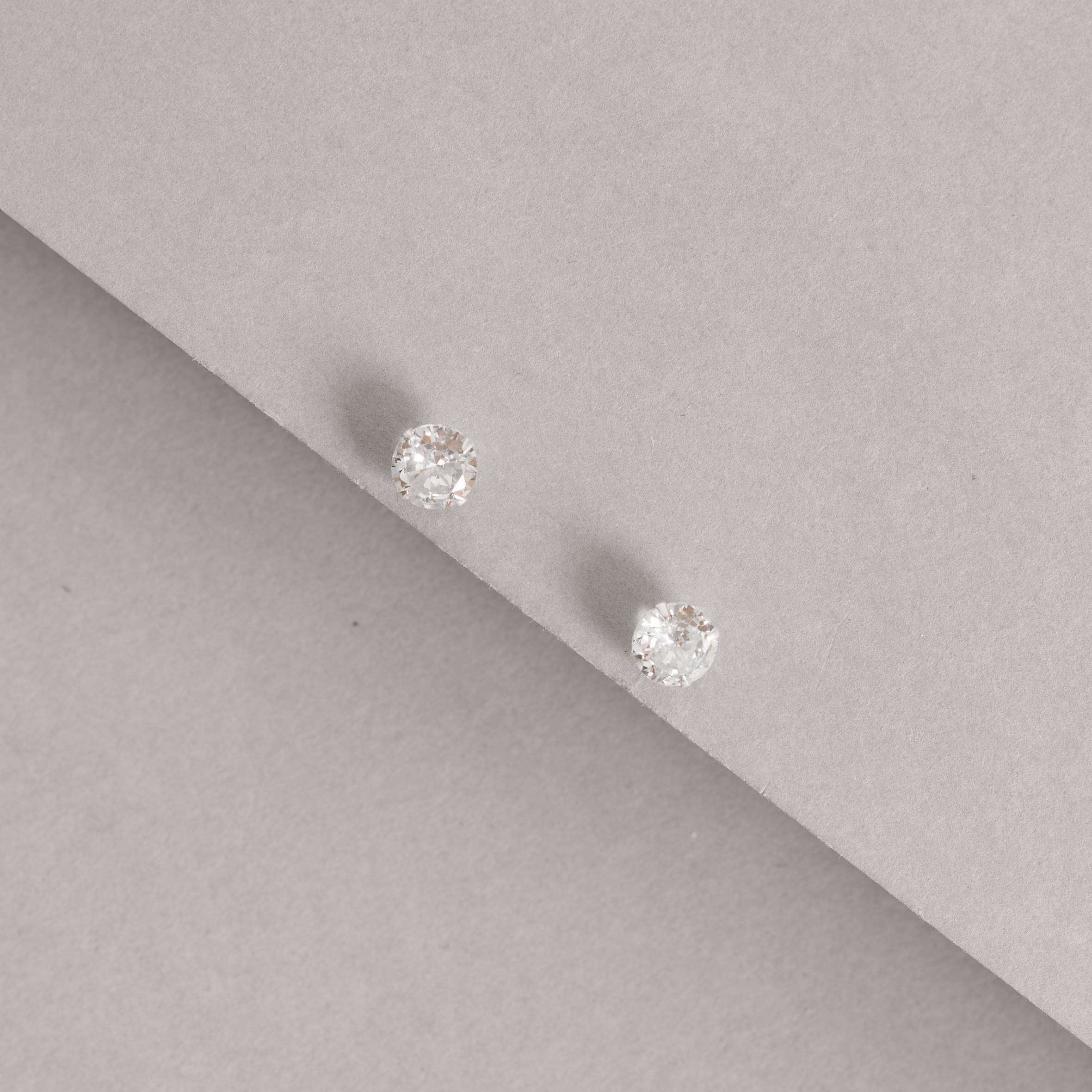 Imagem Secundária Brinco zircônia redonda cristal 6mm