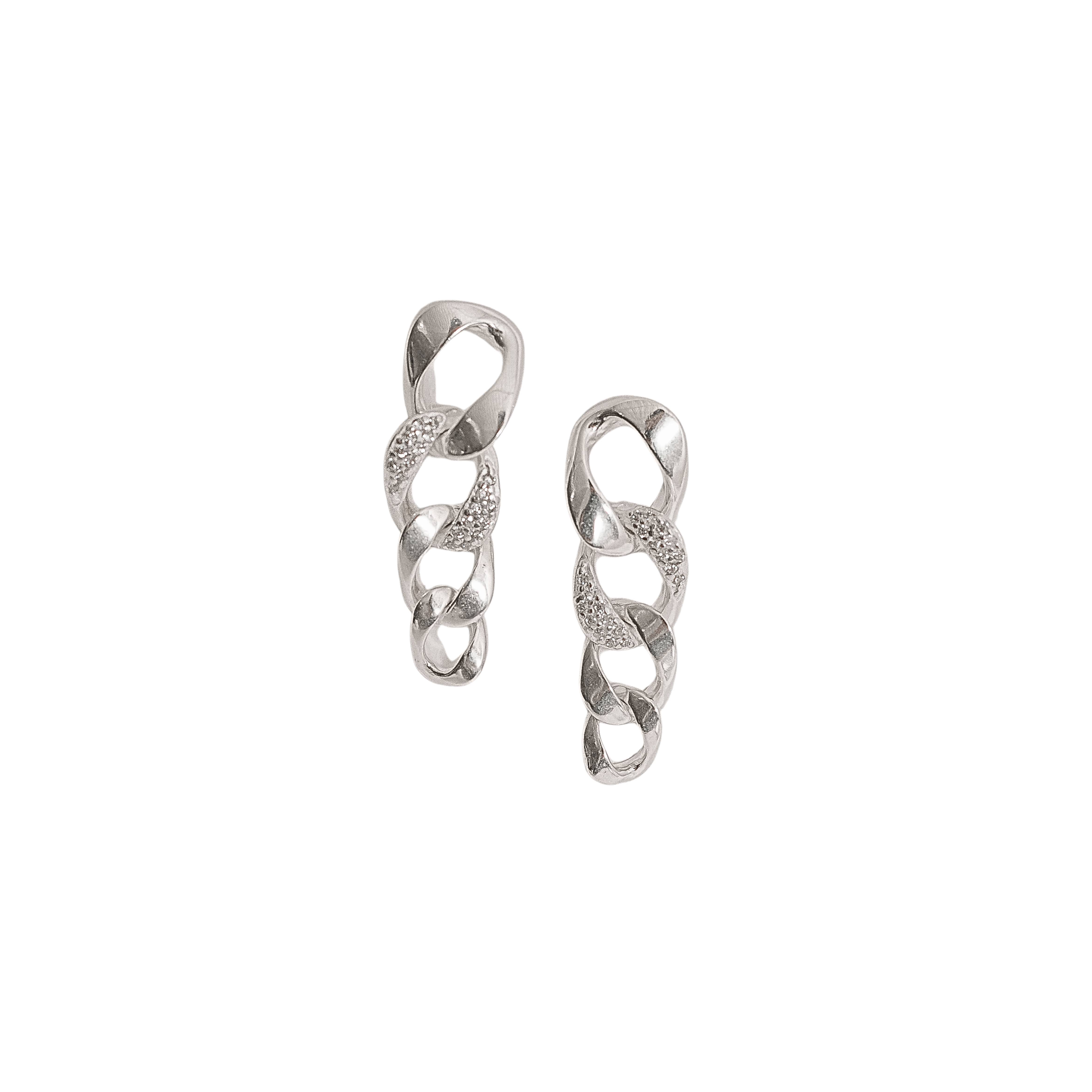 Imagem Brinco corrente detalhe cravejado 28mm