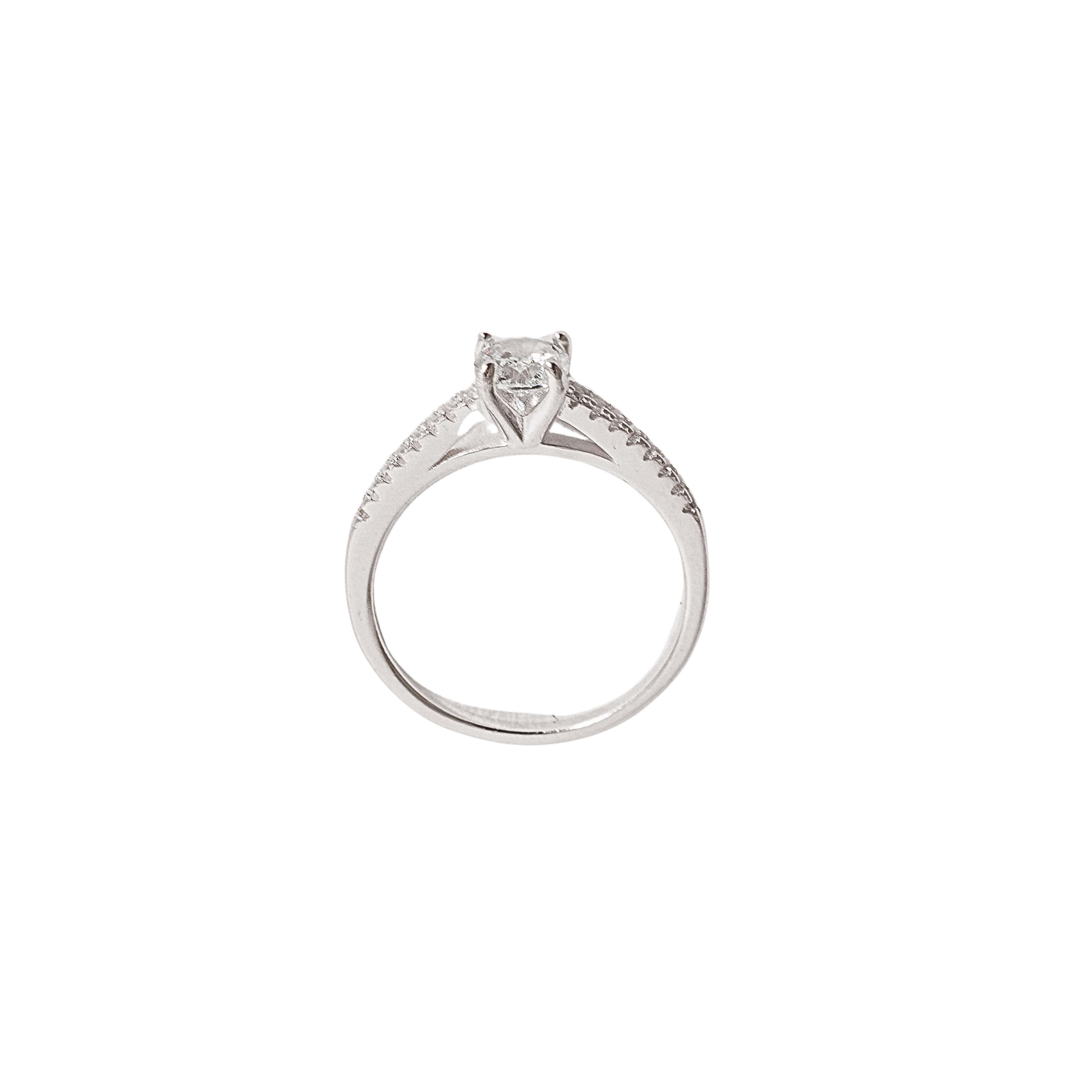 Imagem Anel meia aliança e solitário 5mm