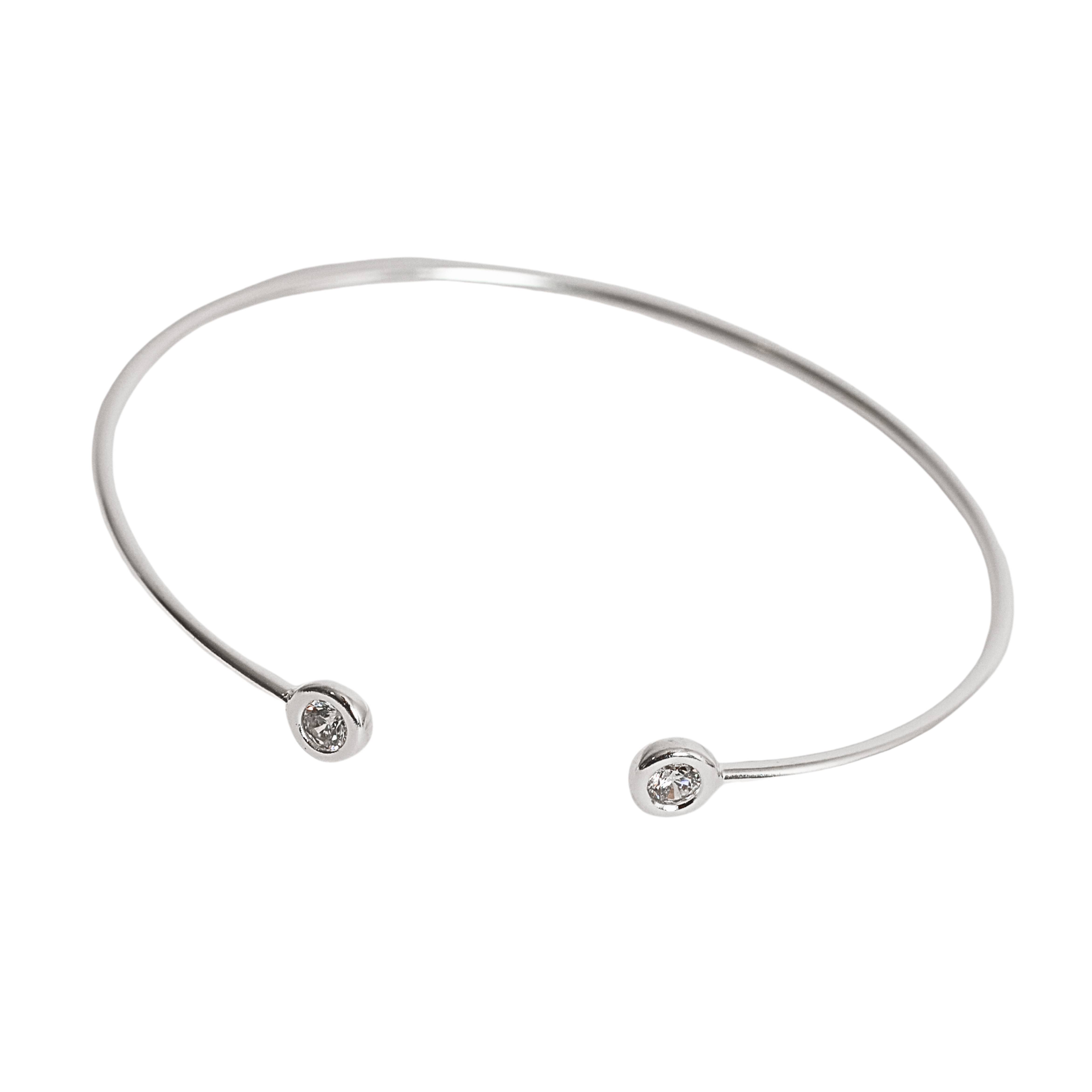 Imagem Bracelete 2 zircônias redondas embutida regulável