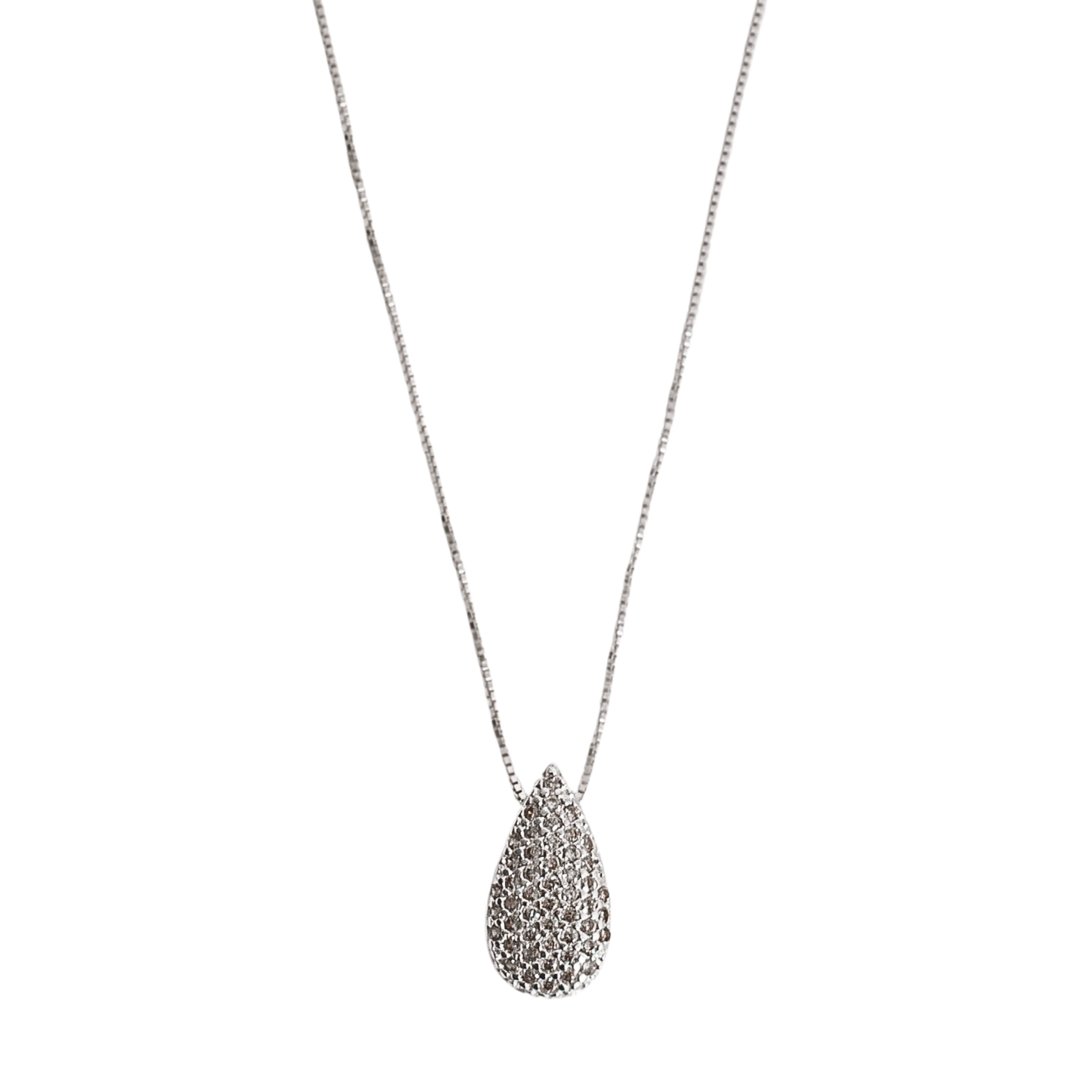 Imagem Colar gota cravejada 16mm 45cm