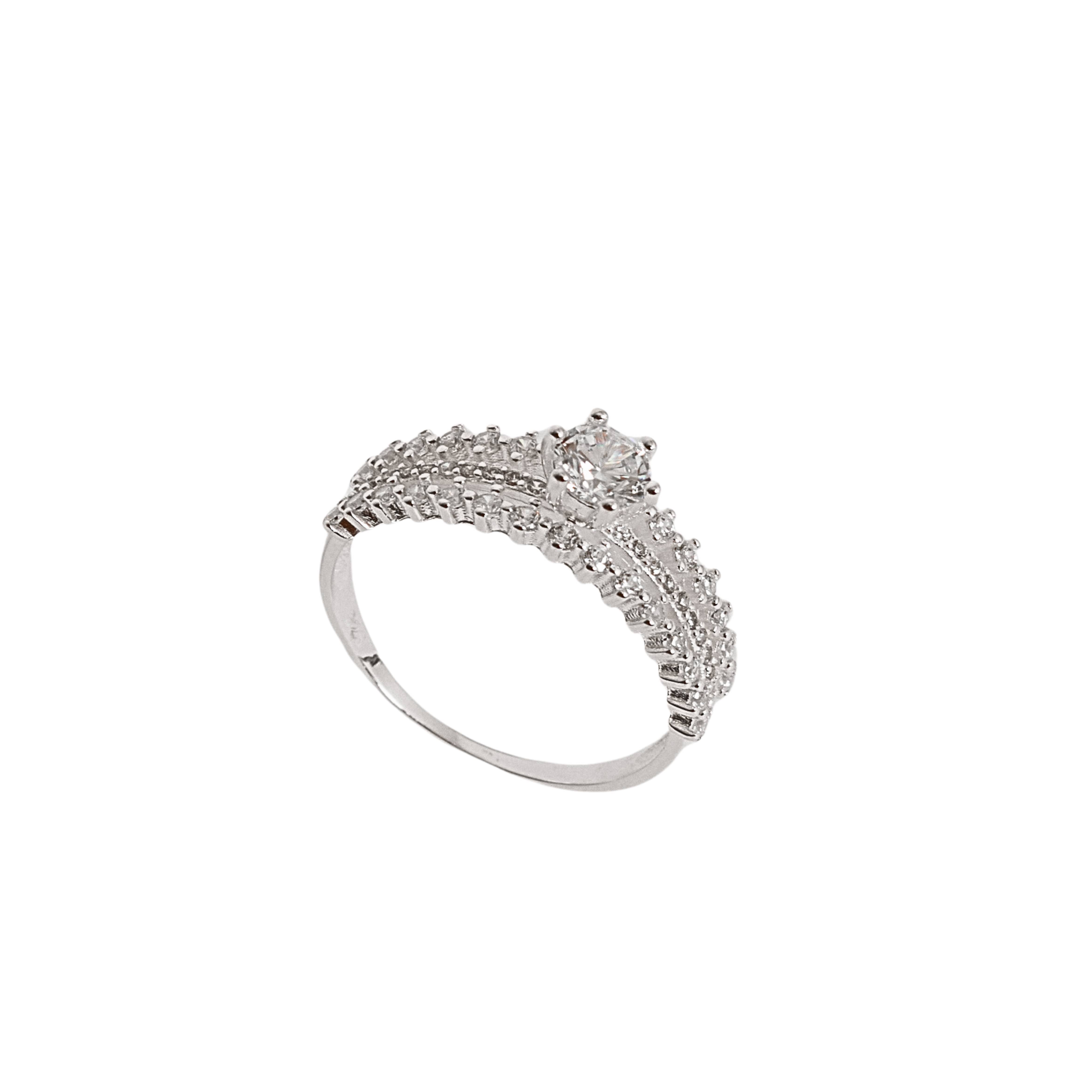 Imagem Anel fio triplo meia aliança e solitário 5mm