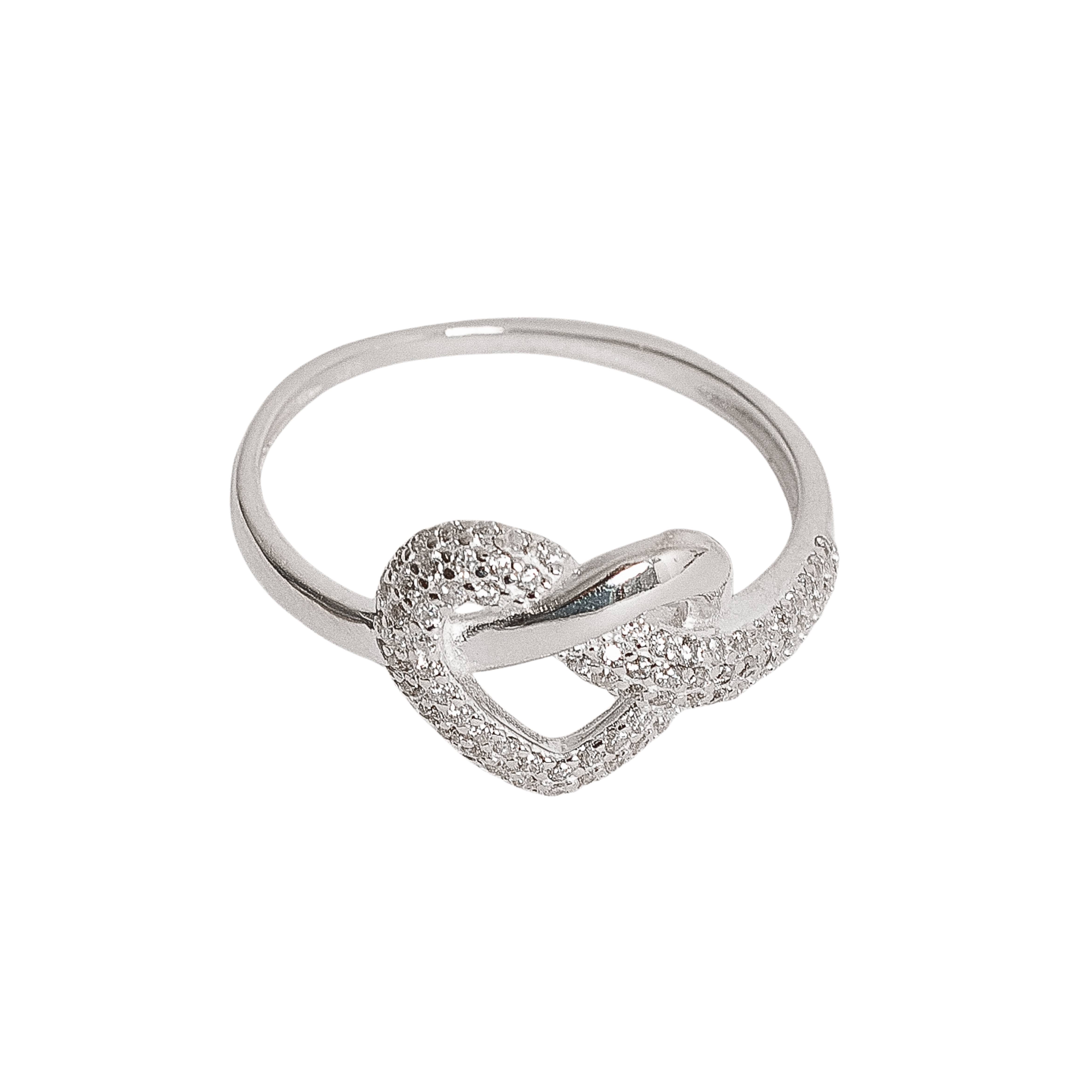 Imagem Anel nó coração com cravejado triplo