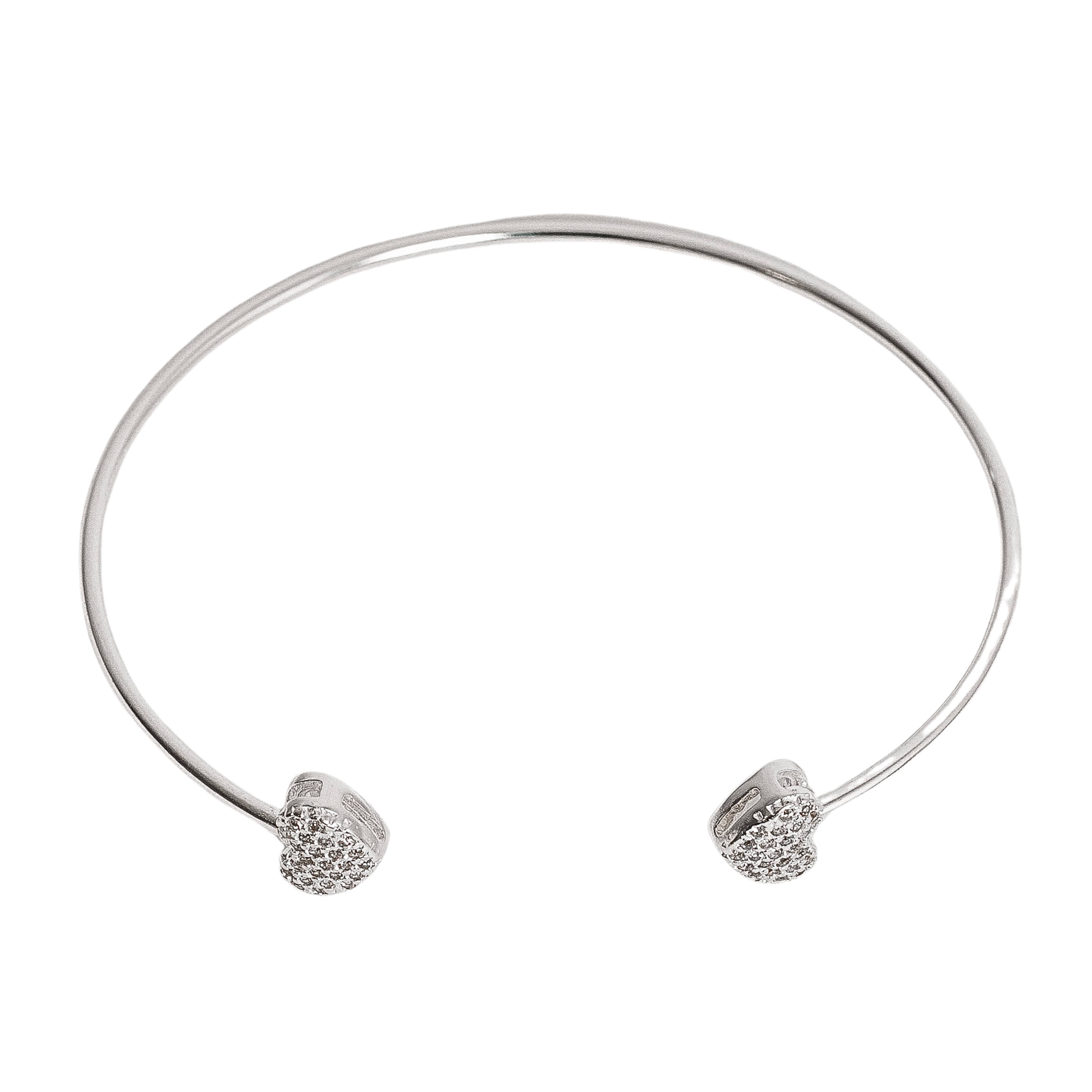 Imagem Bracelete 2 corações cravejados regulável