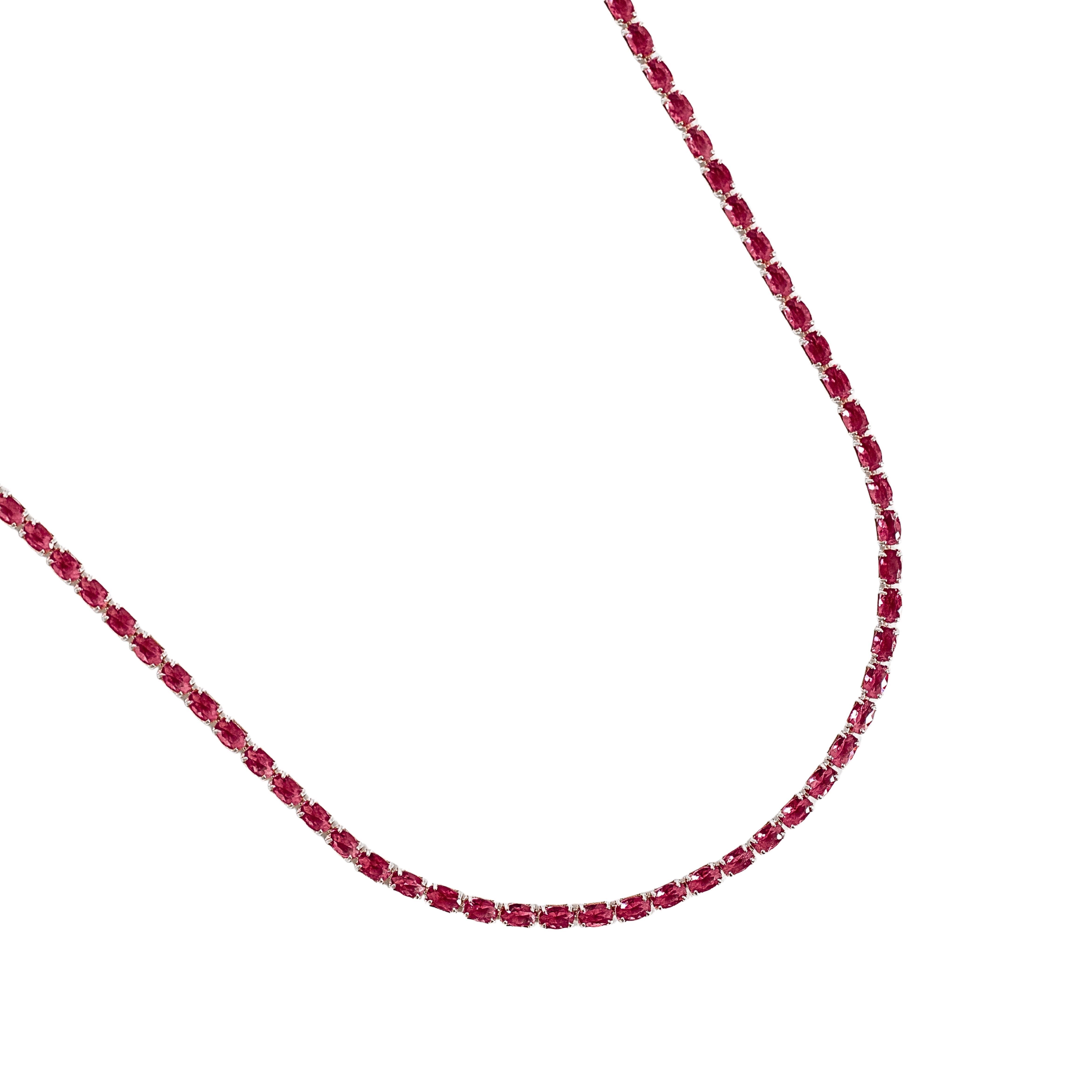 Imagem Colar Riviera zircônias ovais cereja 2.1 40+5cm