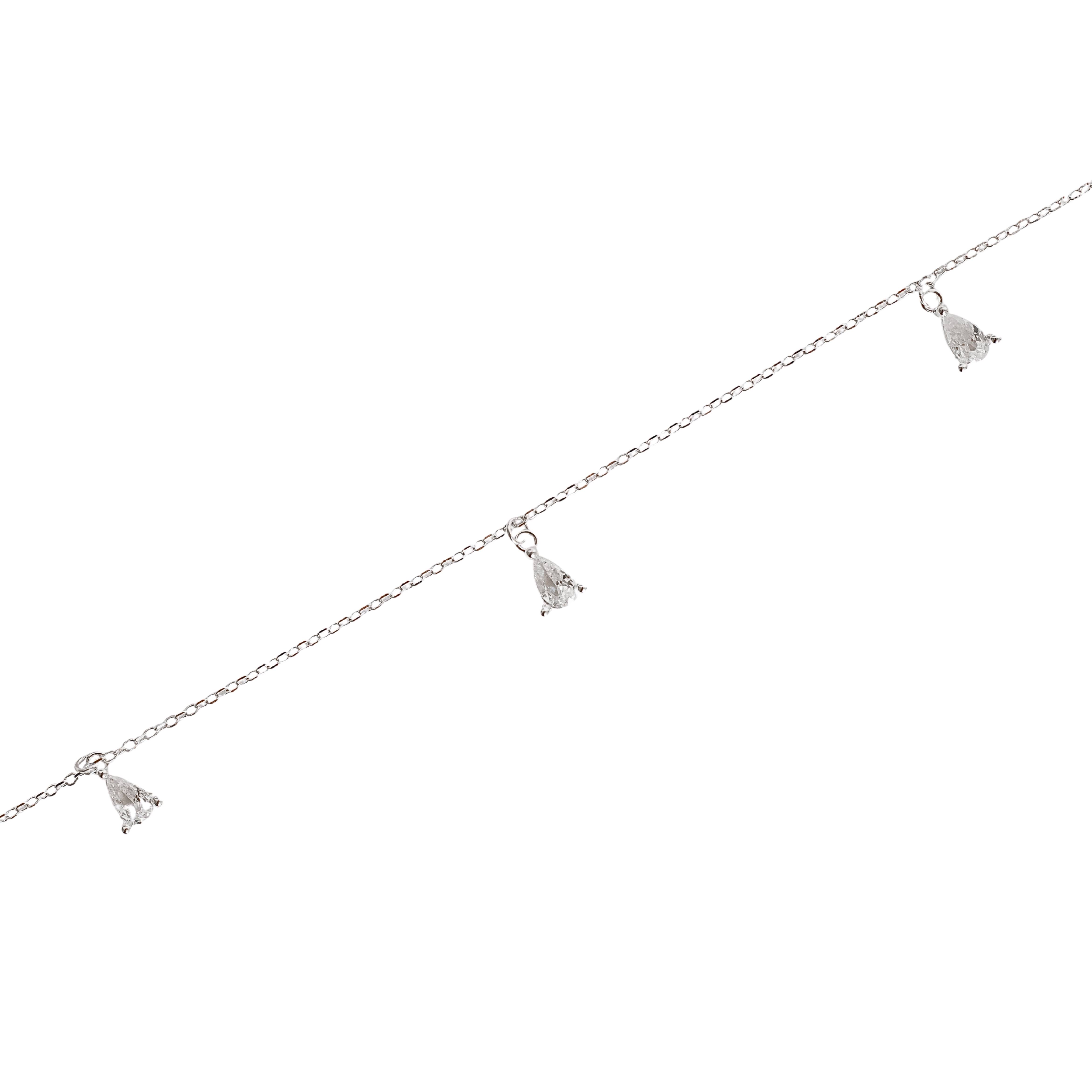 Imagem Pulseira pingentes zircônias gota 6mm 16+4cm