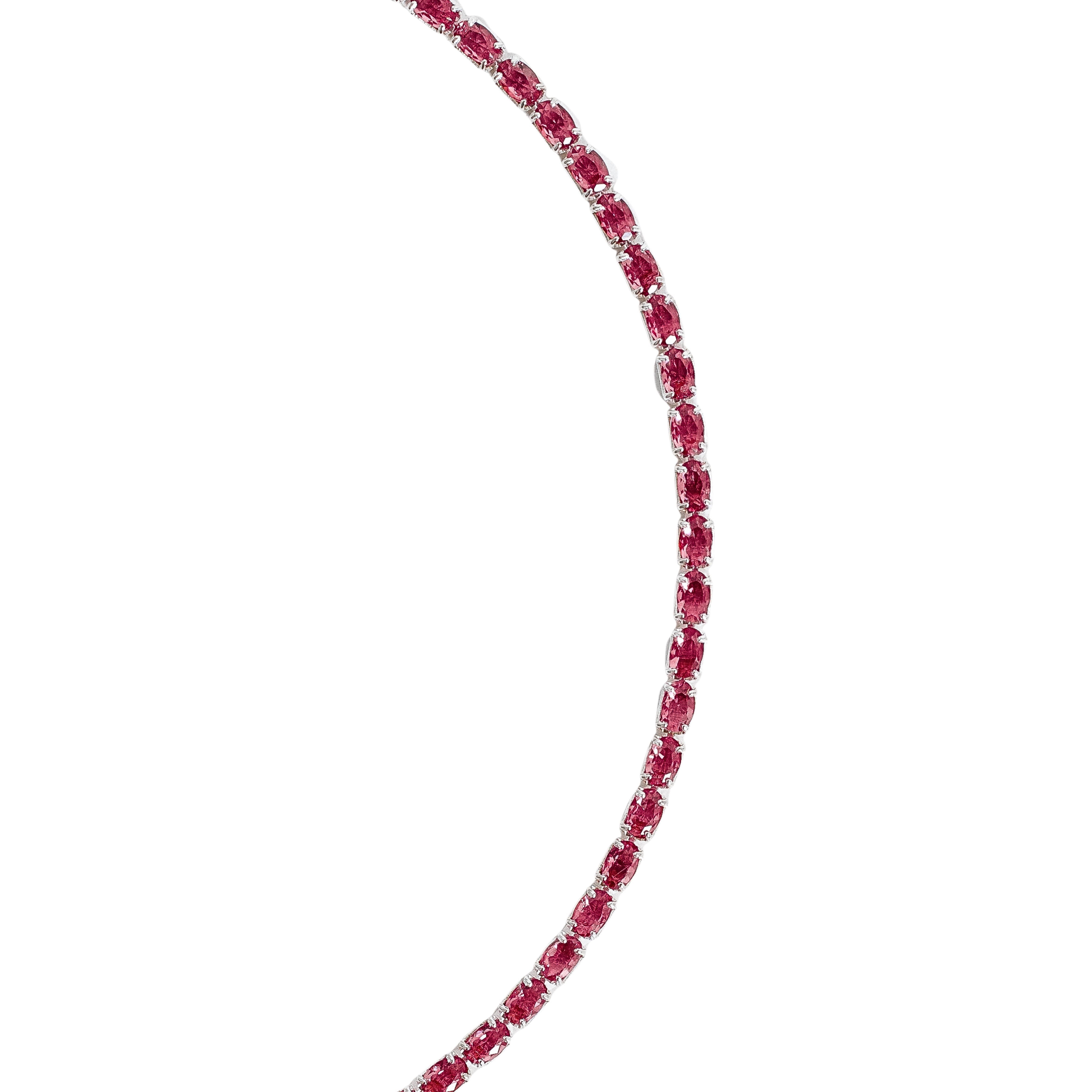 Pulseira Riviera zircônias ovais cereja 2.1 16+4cm