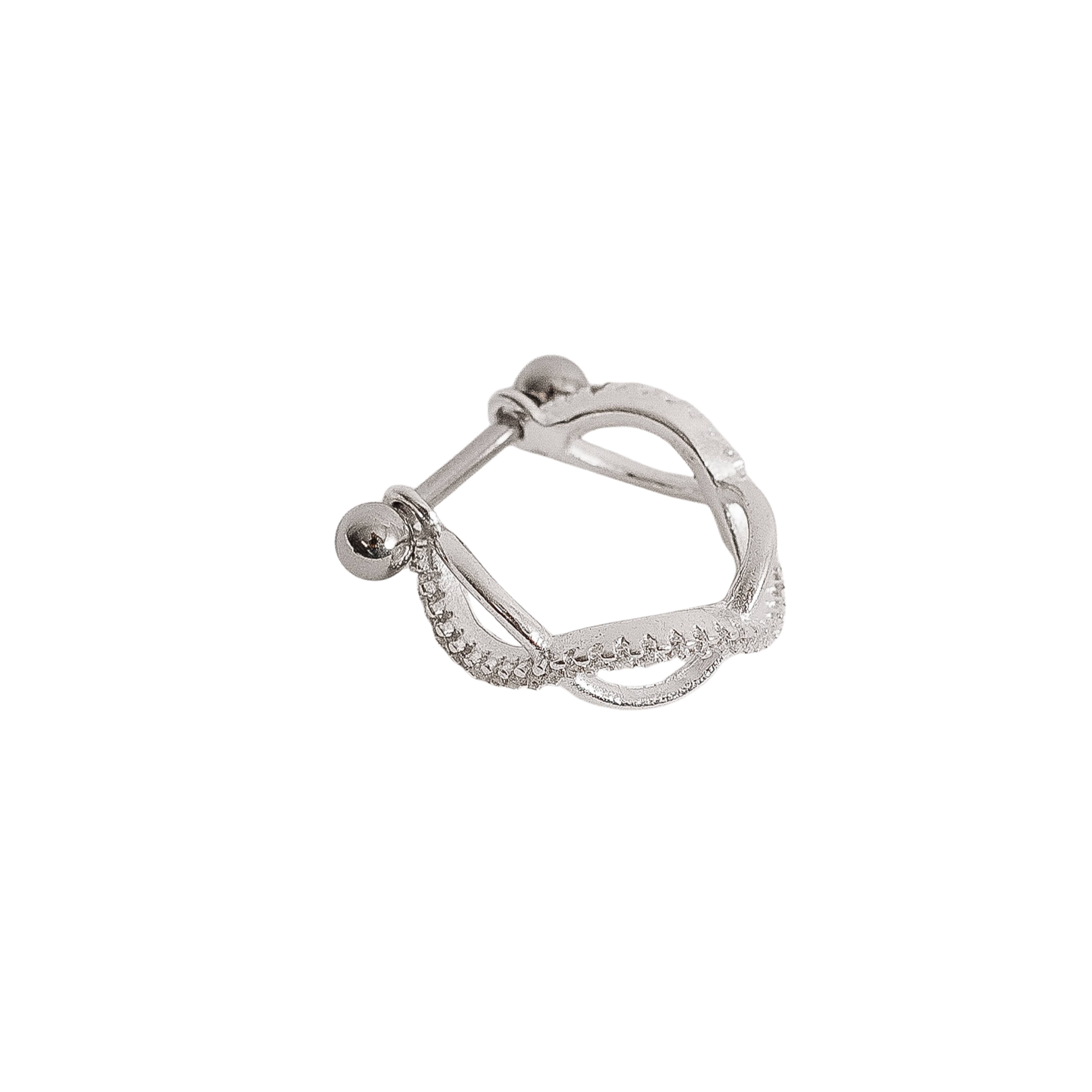 Piercing conch infinito cravejado 13mm haste