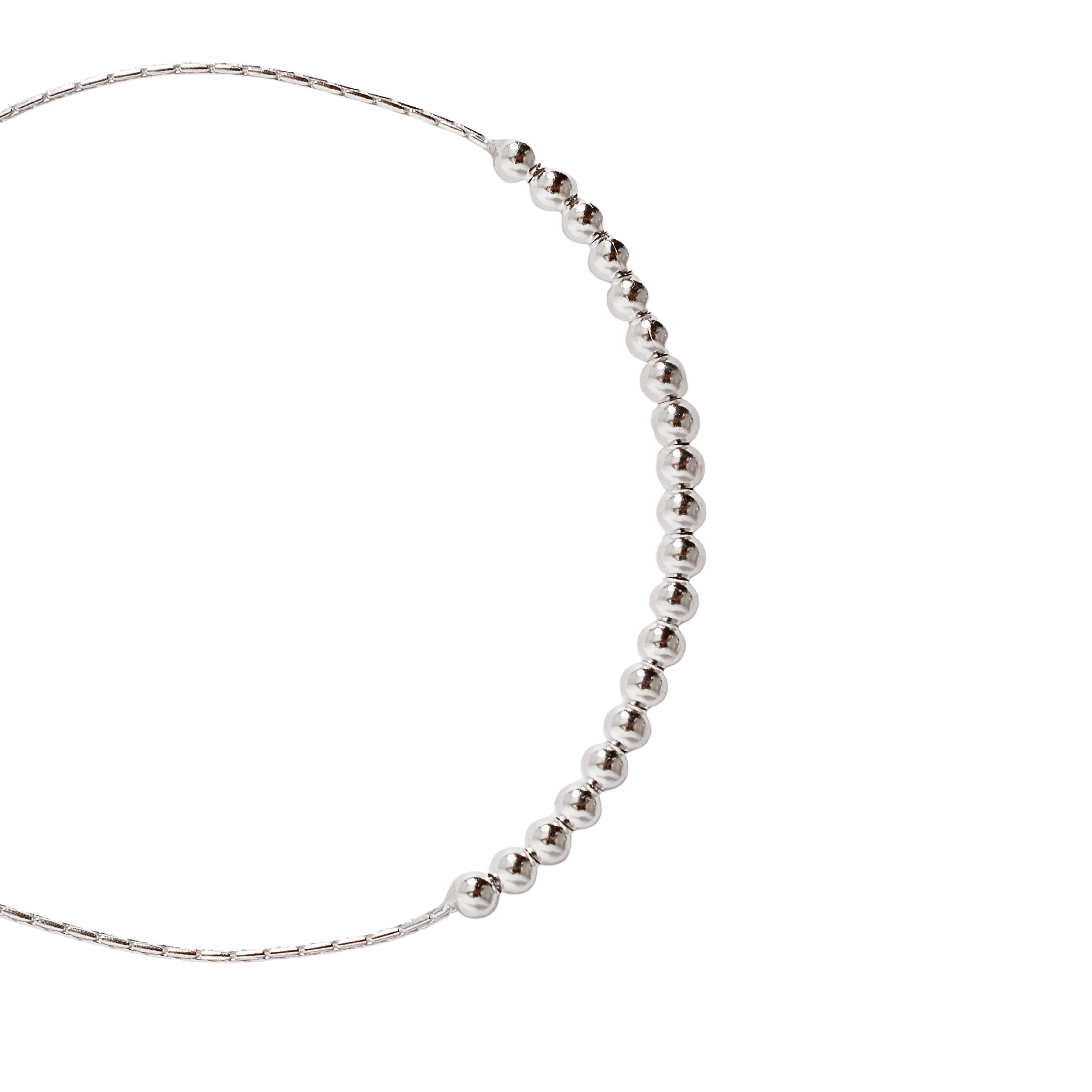 Pulseira entremeio bolas 3mm regulável fecho bola