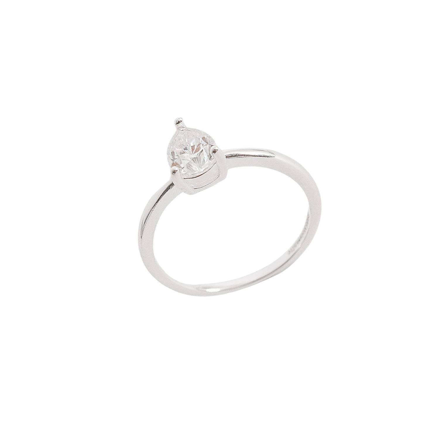 Anel solitário moissanite gota 5x7mm