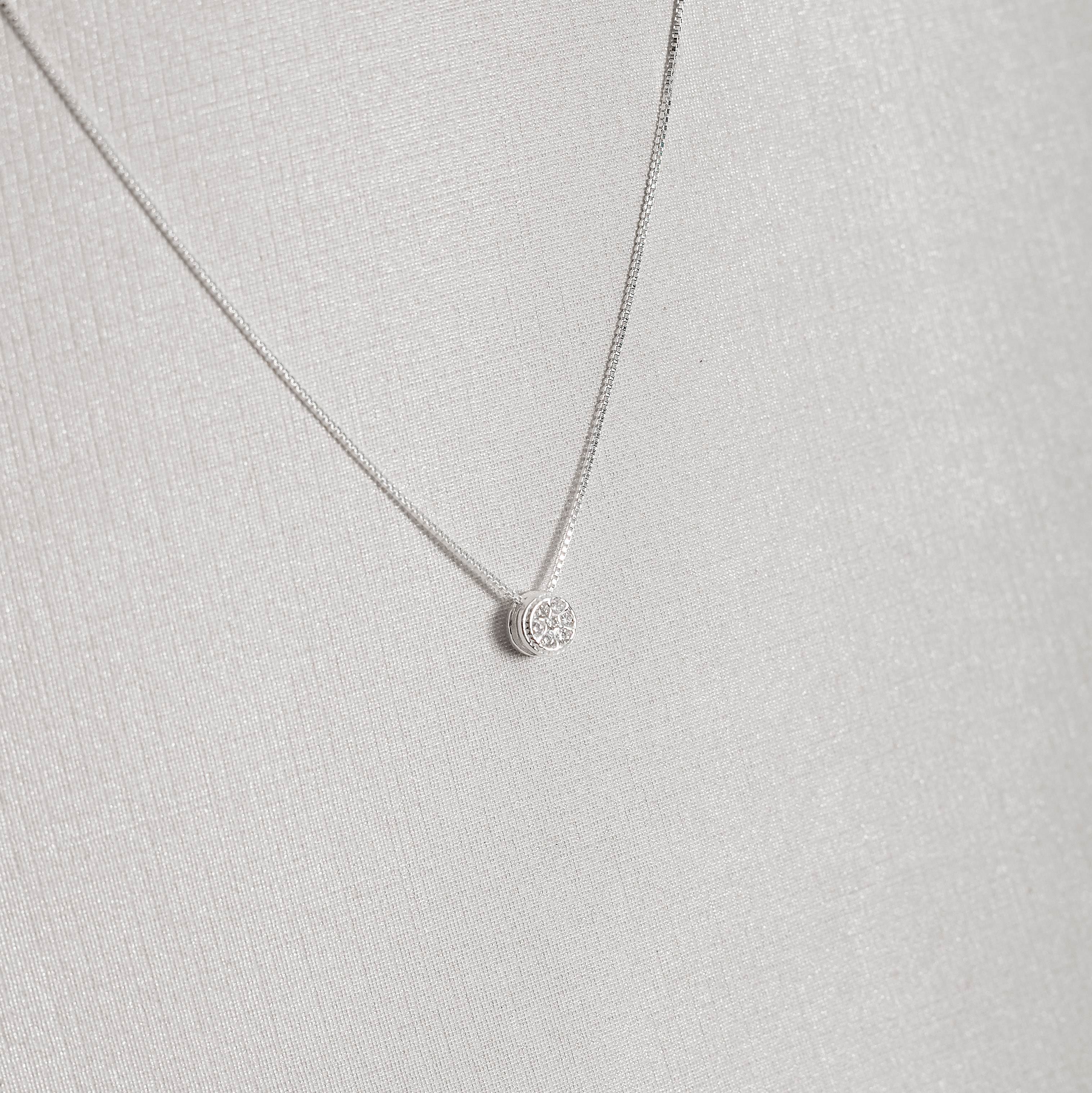 Colar círculo cravejado caixa alta 5mm 40cm