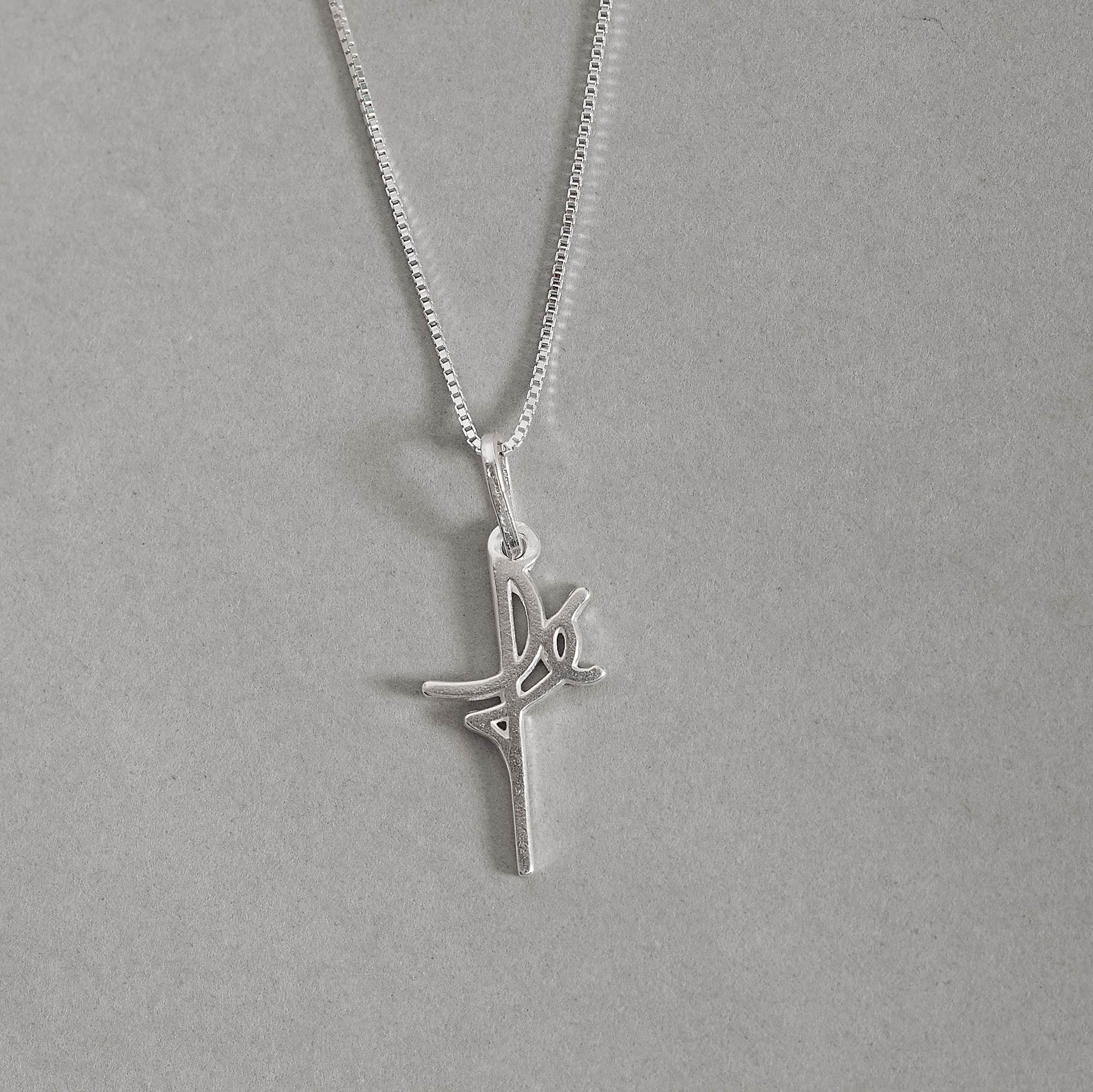 Colar pingente fé 18mm 45cm