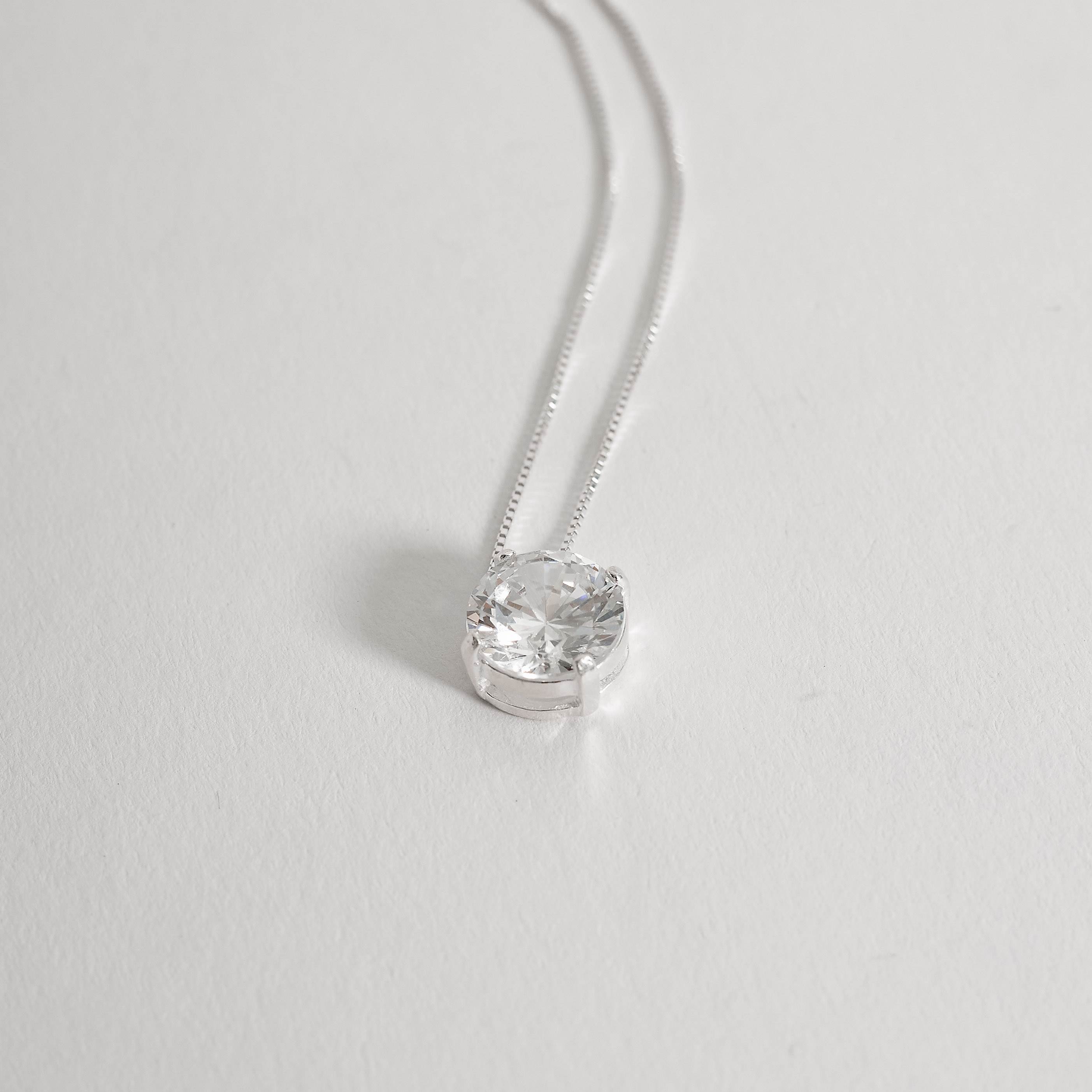Imagem Colar zircônia cristal 10mm 45cm