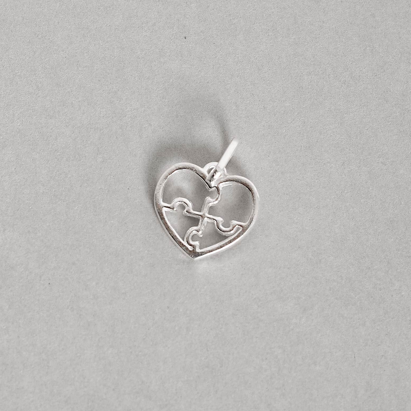 Pingente coração símbolo autismo 13mm