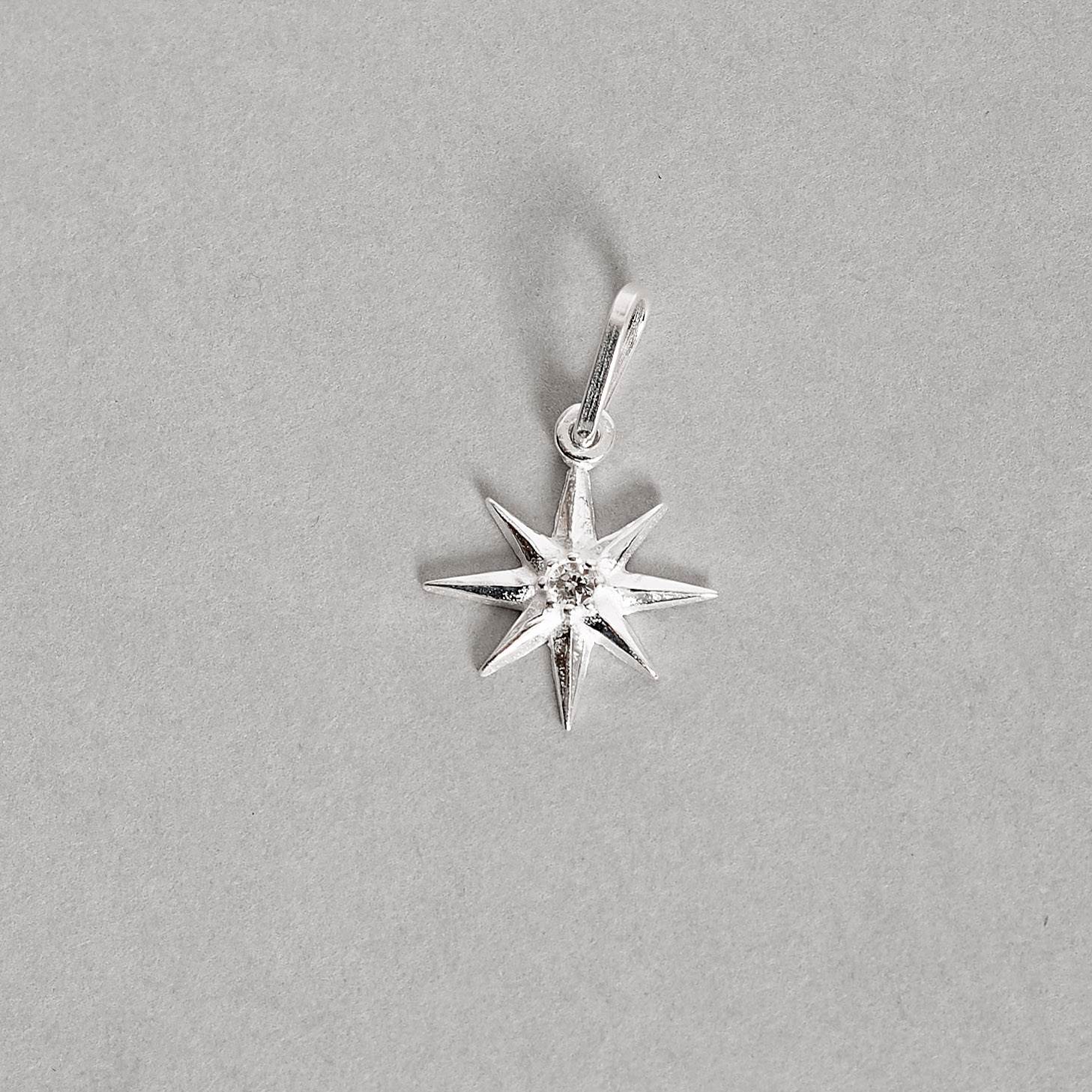 Pingente estrela 8 pontas 13mm