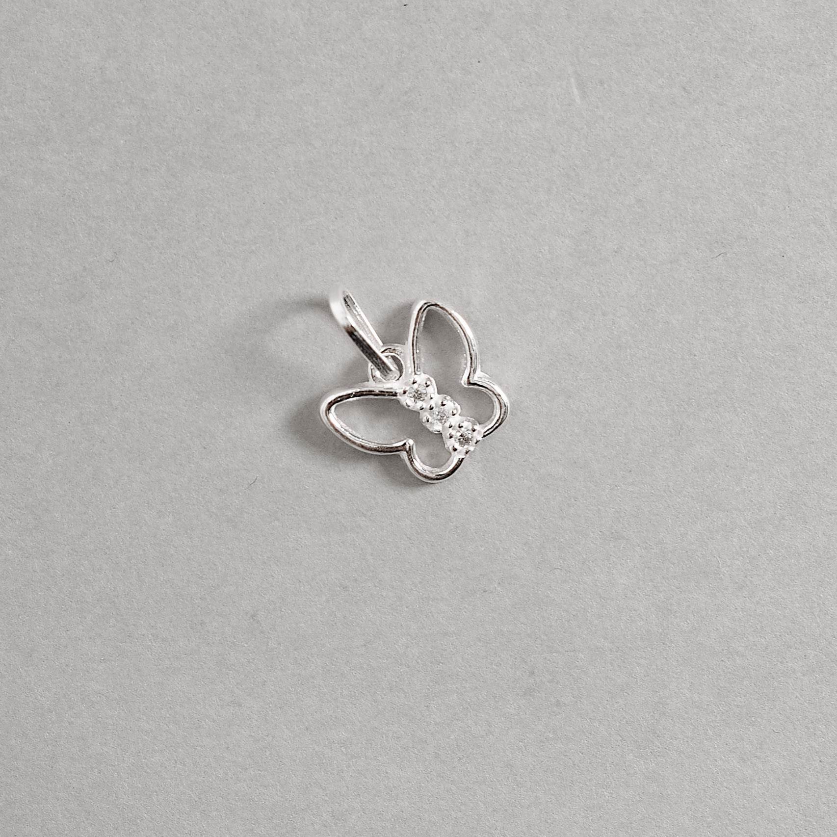 Pingente borboleta com zircônia 11mm