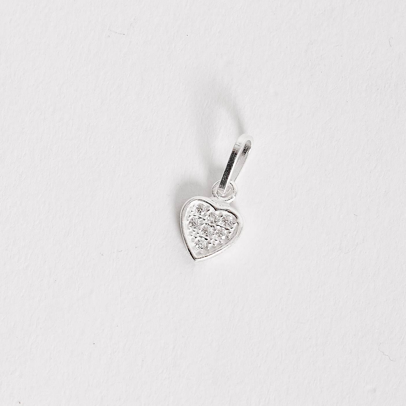 Pingente coração cravejado 7mm