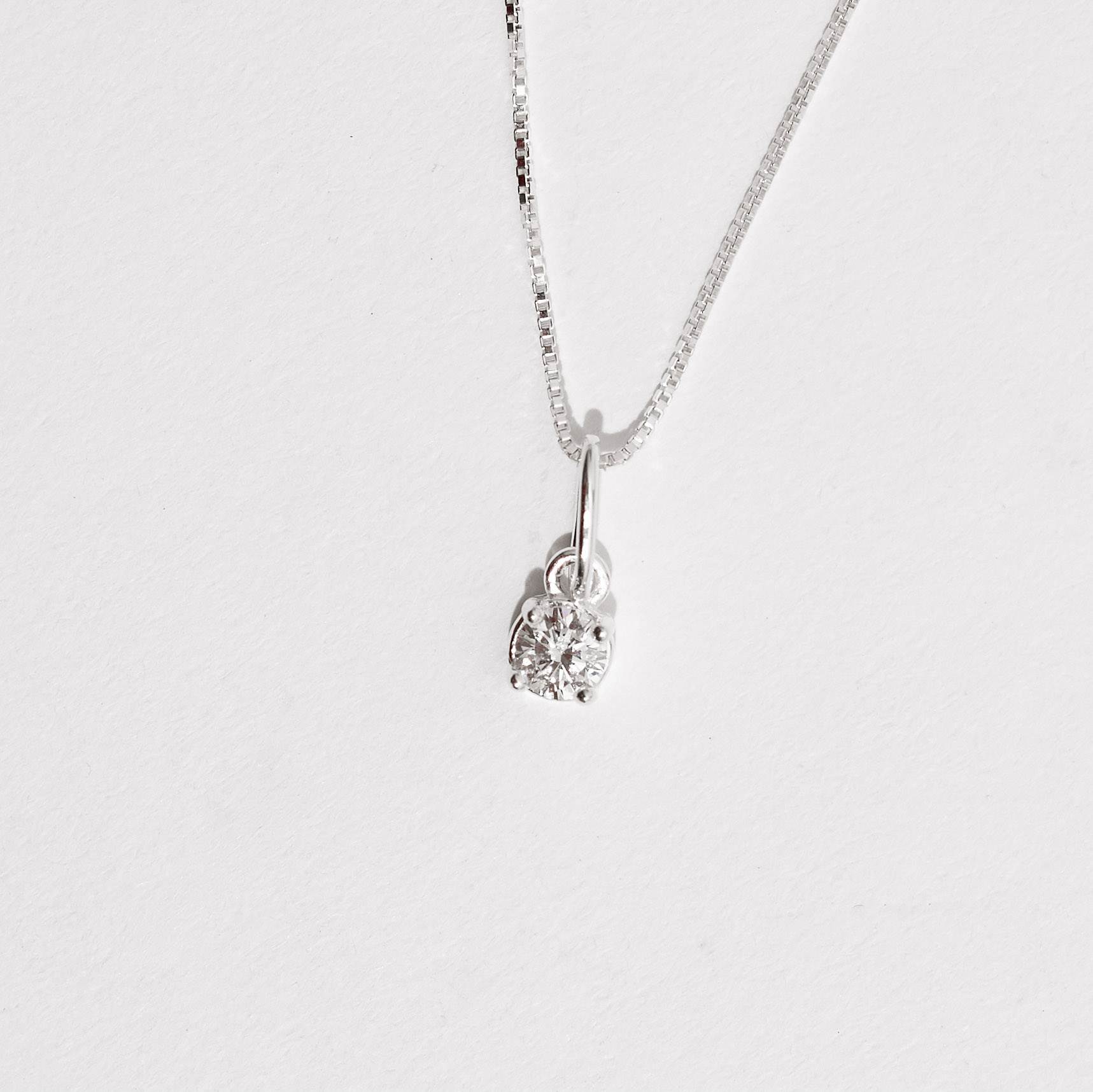 Imagem Secundária Colar pingente zircônia 4mm 40cm