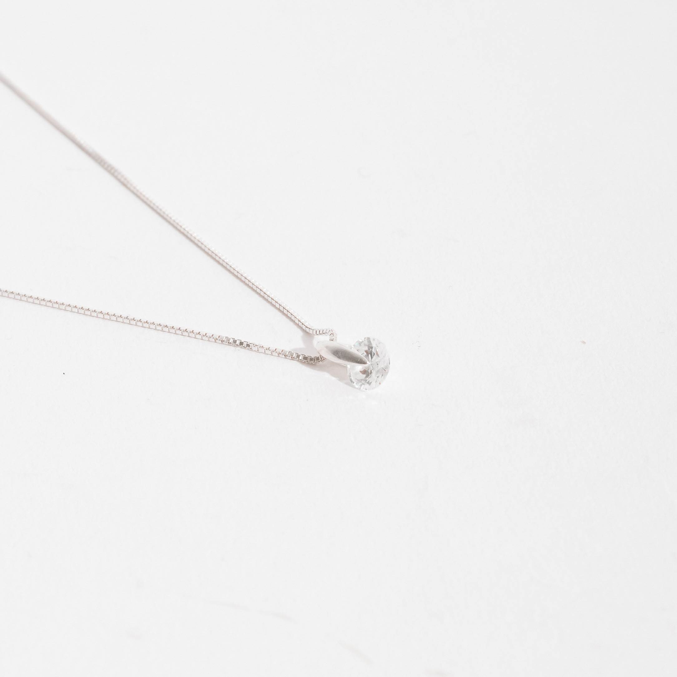 Colar zircônia redonda cristal 5mm 40cm