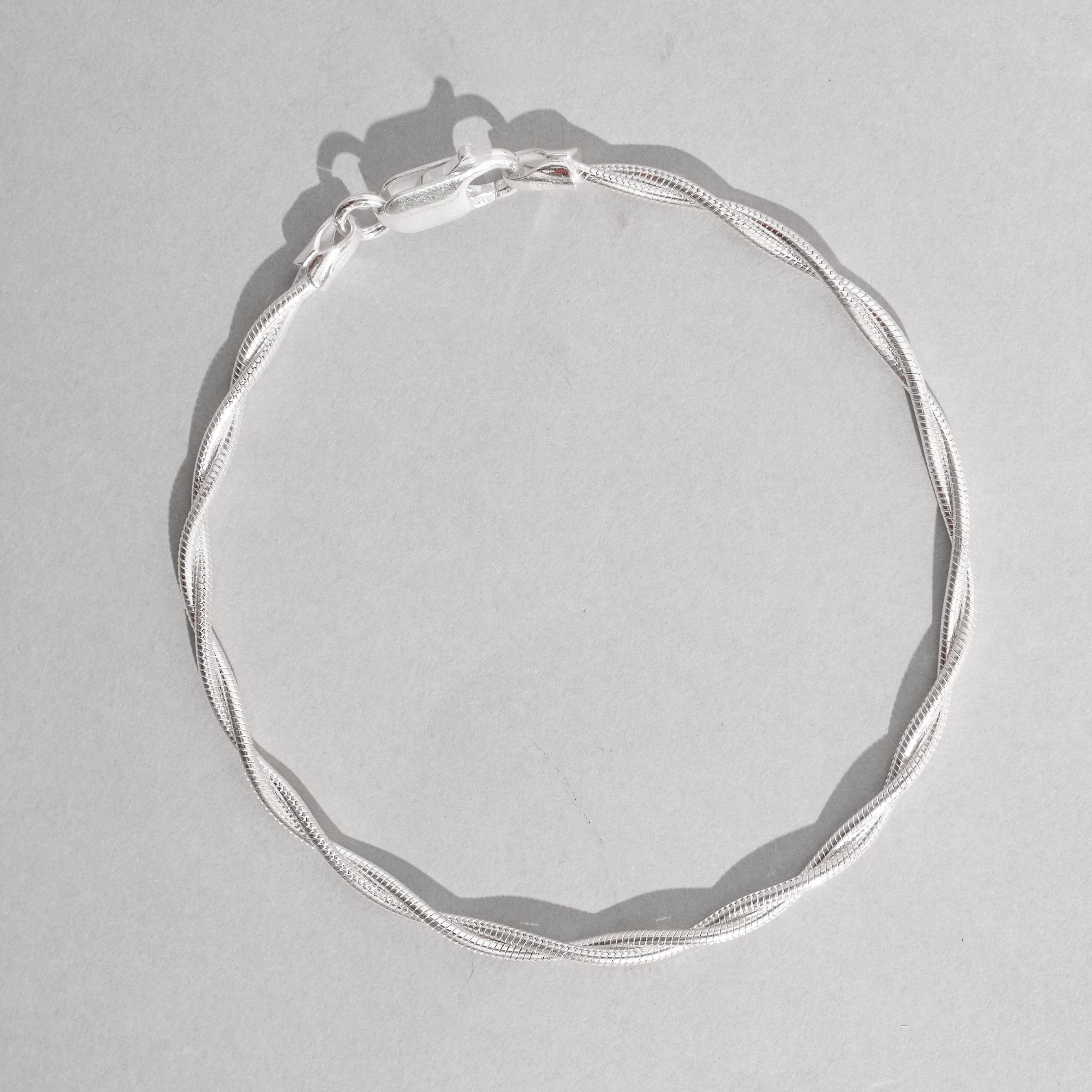 Pulseira corrente rabo de rato trançada 2 fios 2.5
