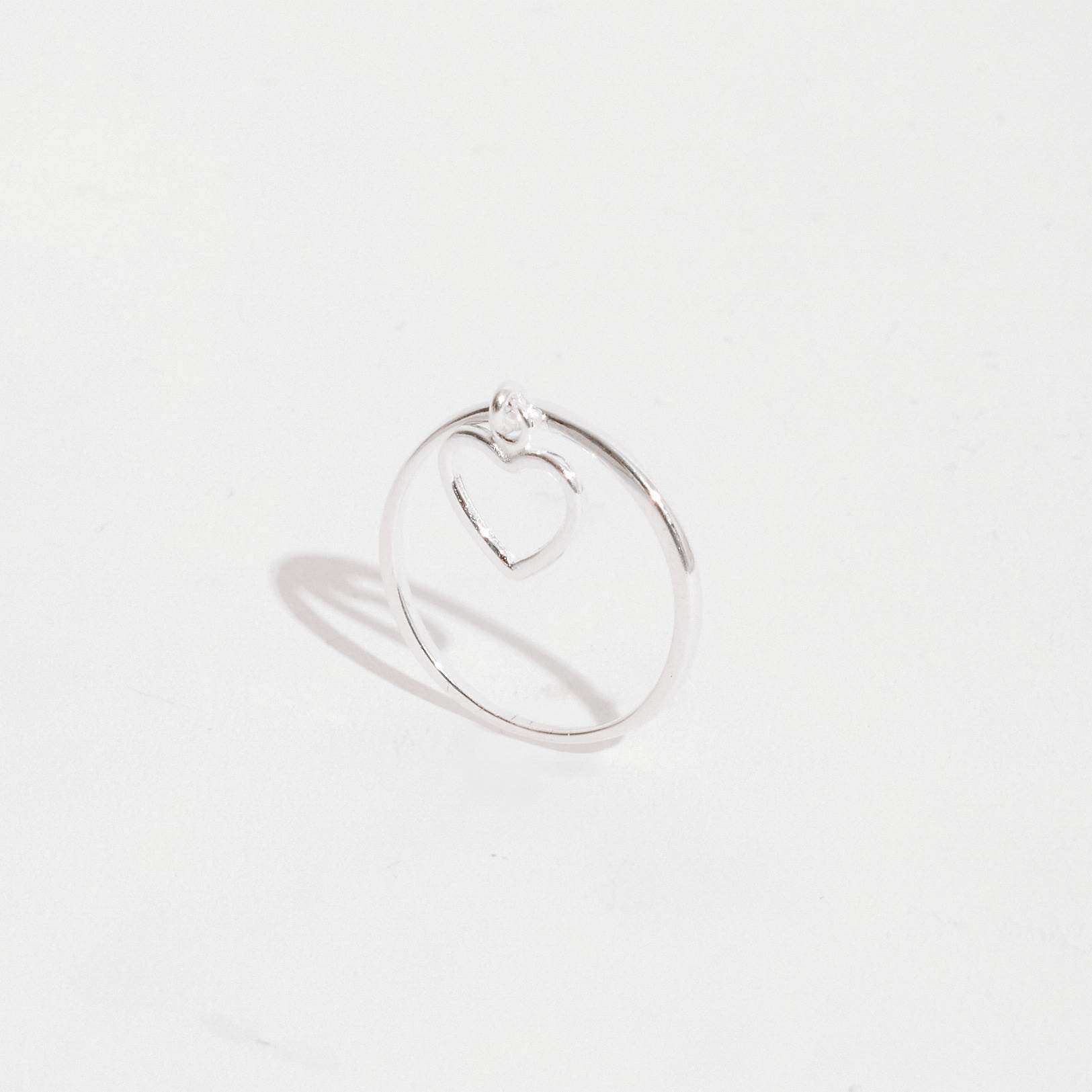 Imagem Anel pingente coração vazado