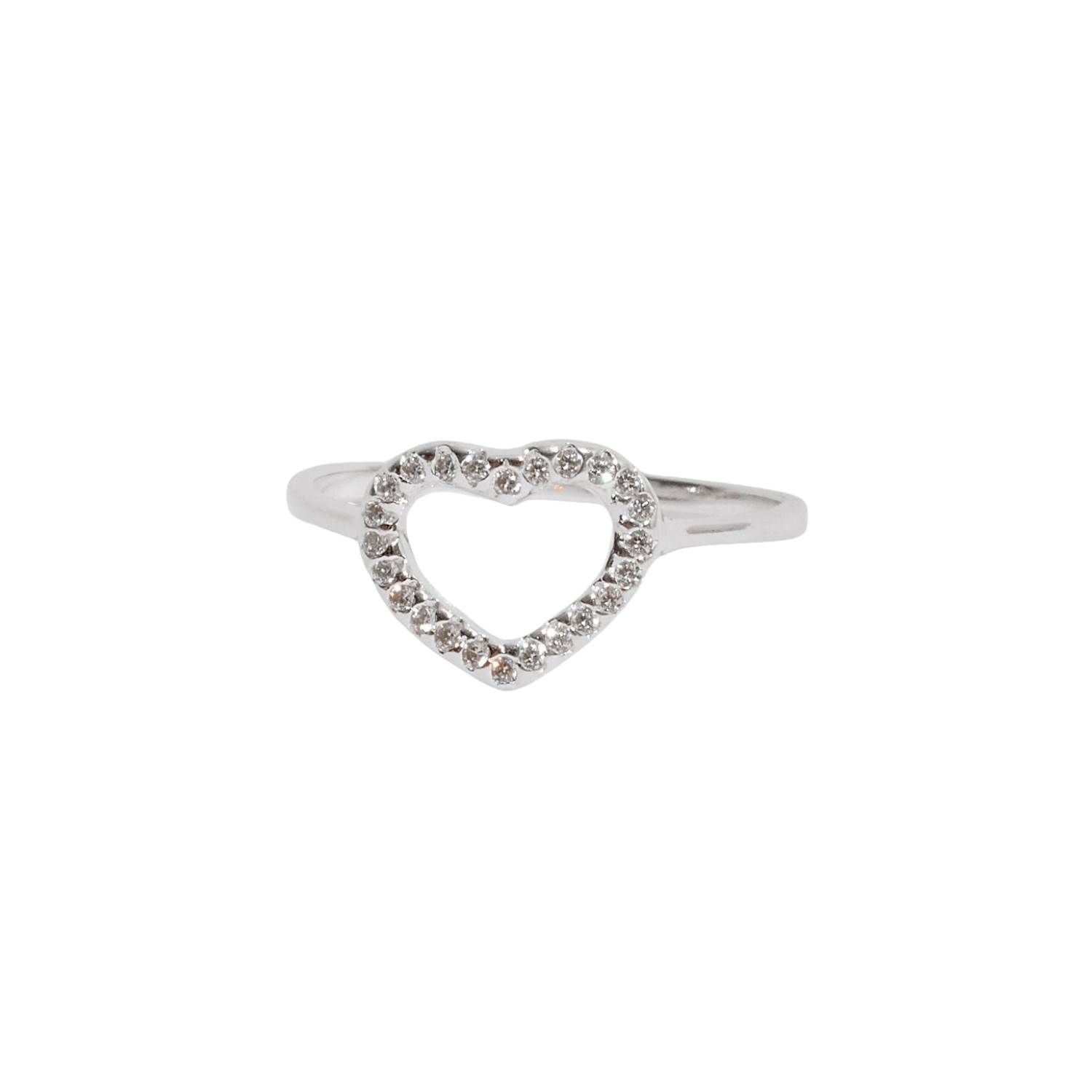 Imagem Anel coração 11mm vazado cravejado