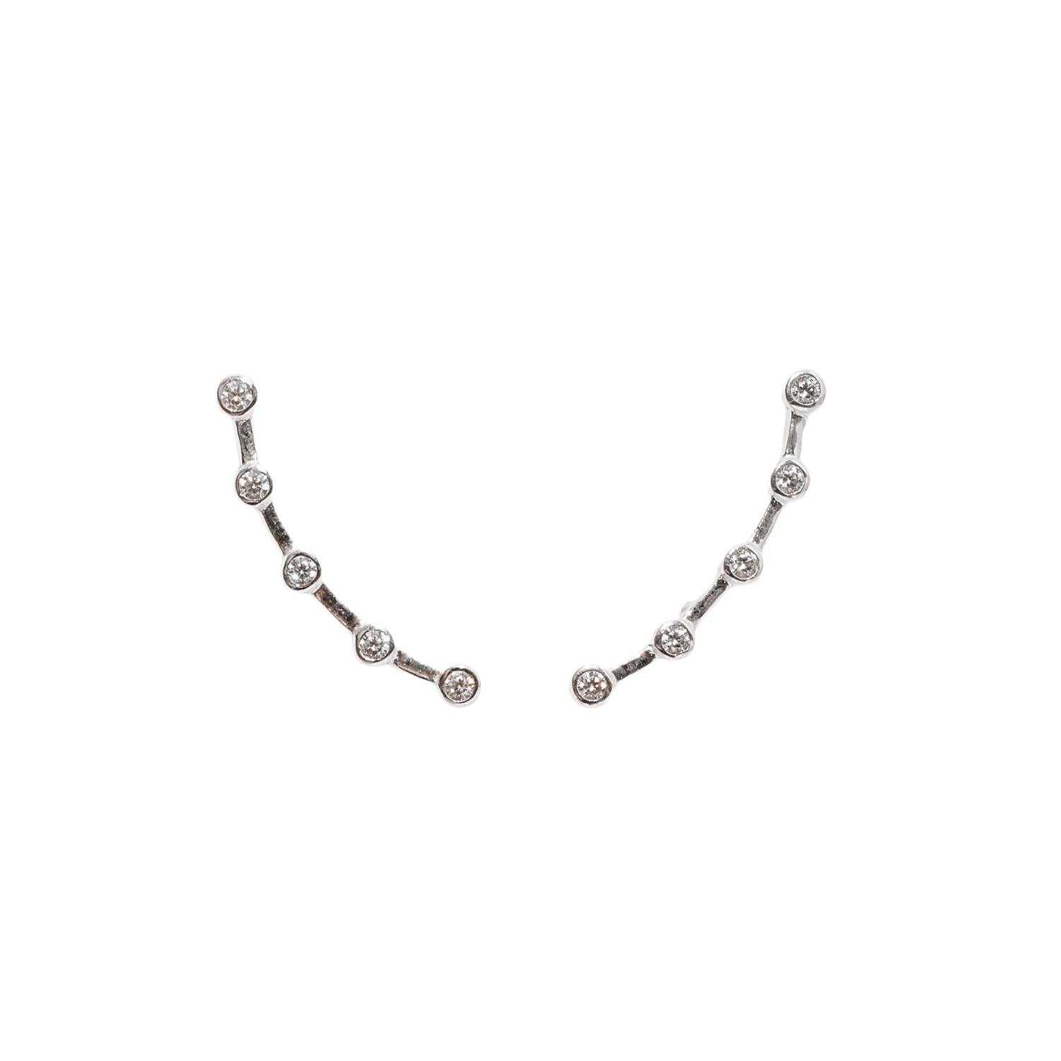 Brinco ear cuff 5 zircônias embutidas tarraxa