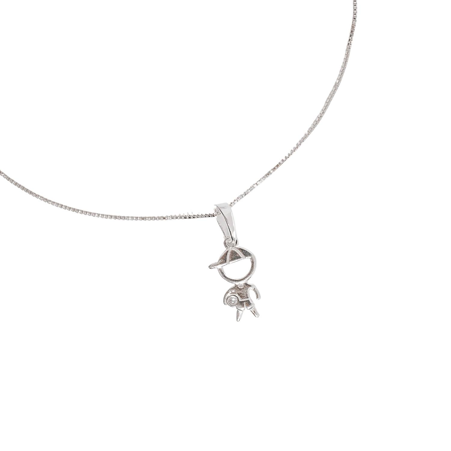 Imagem Colar pingente menino detalhe zircônia 13mm 45cm
