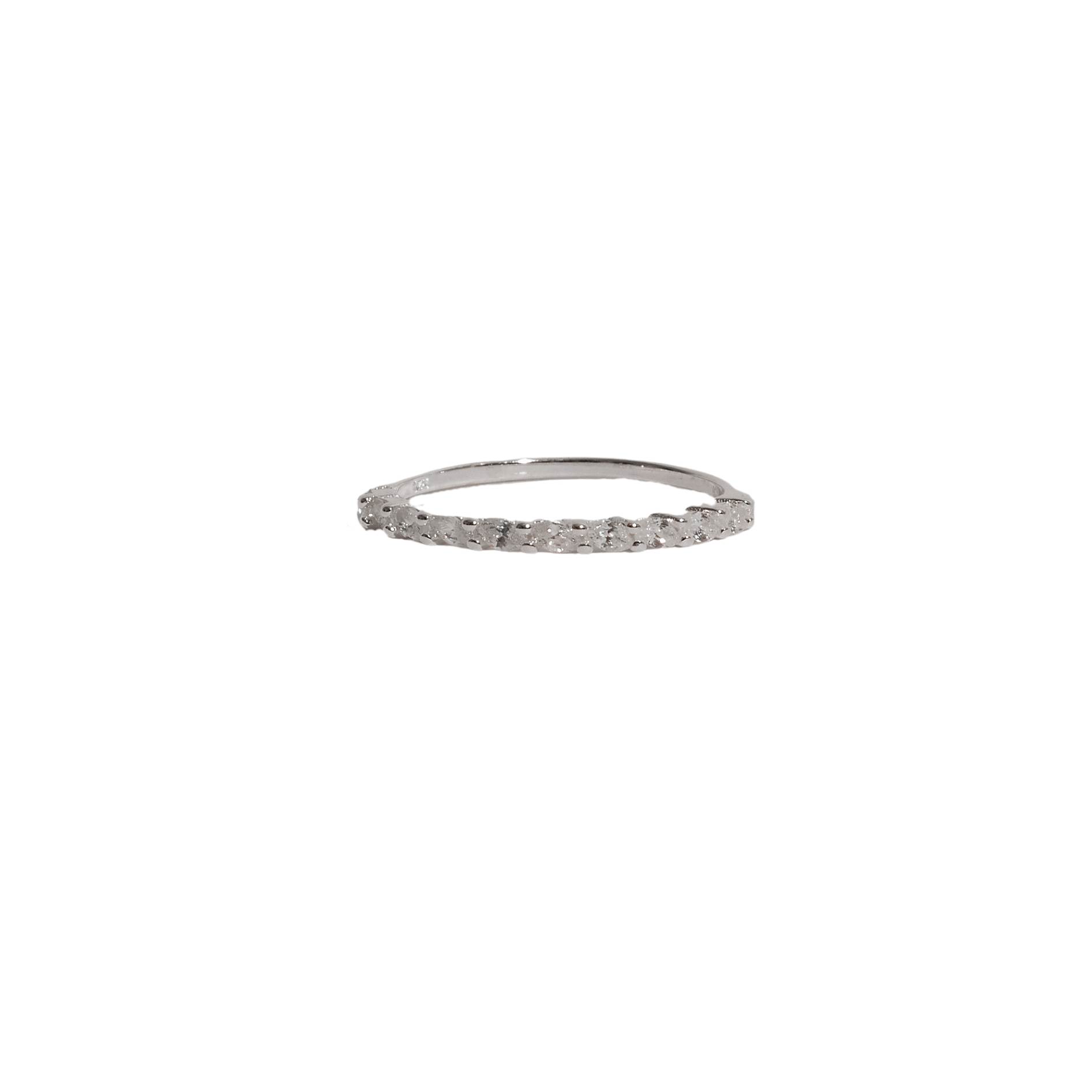 Anel meia aliança zircônias navete 1.9mm