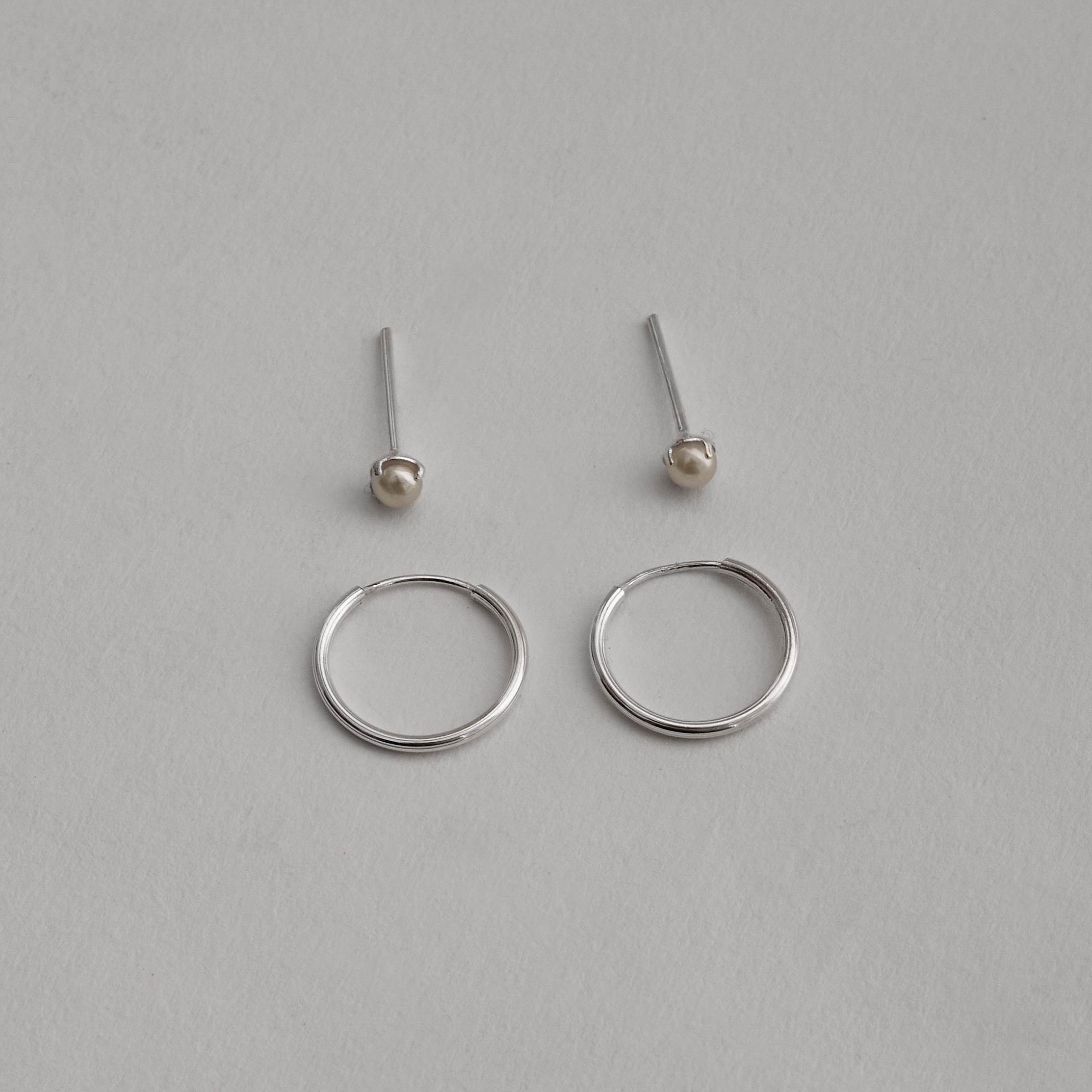 Dupla pérola 3mm e argola 12mm