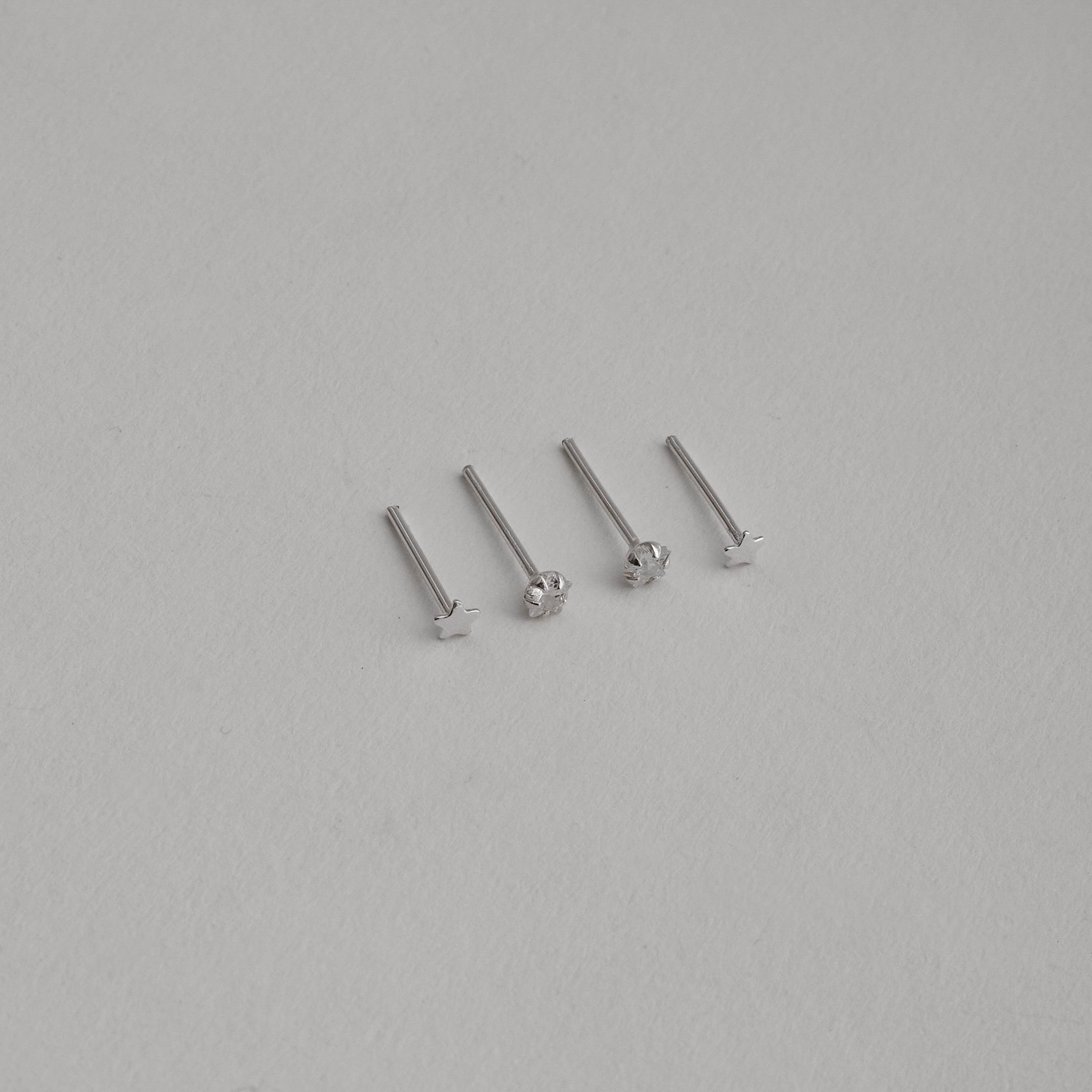 Dupla estrela lisa e zircônia estrela 3mm
