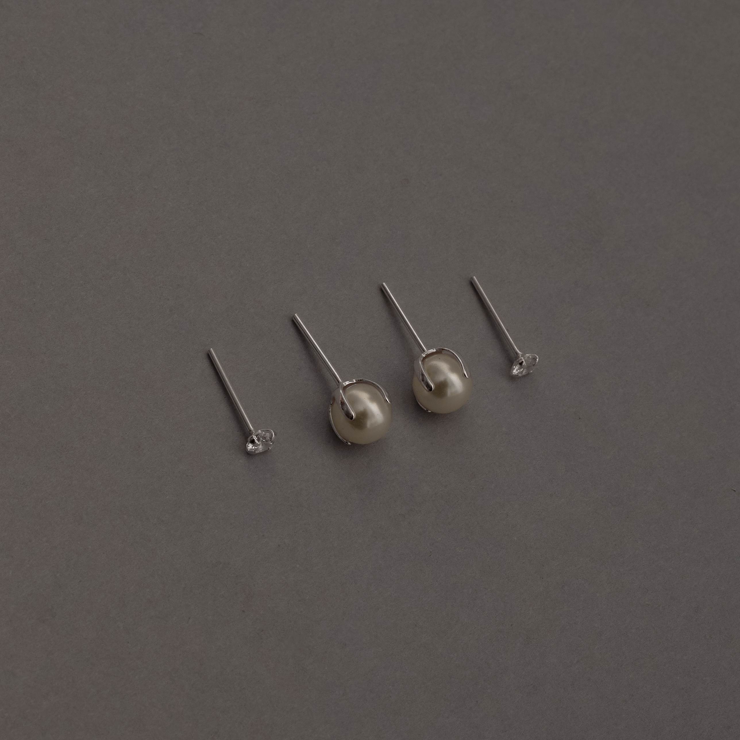 Dupla zircônia 3mm e pérola 6mm