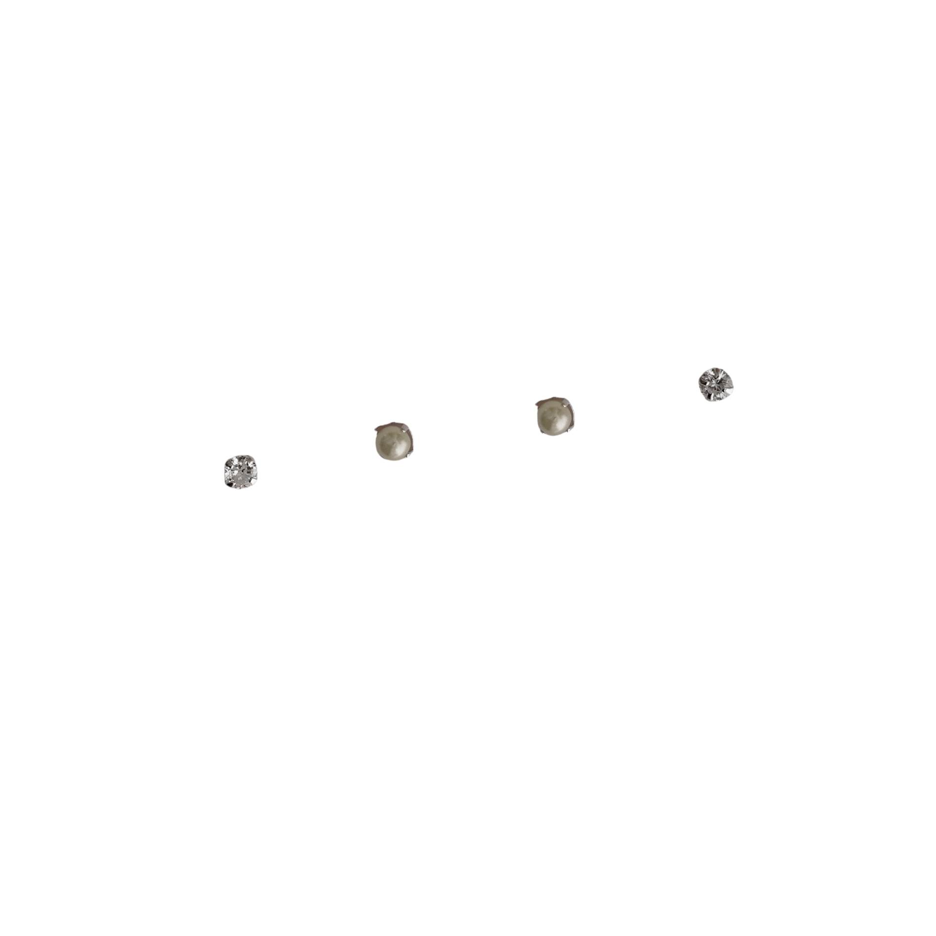 Dupla zircônia e pérola 3mm