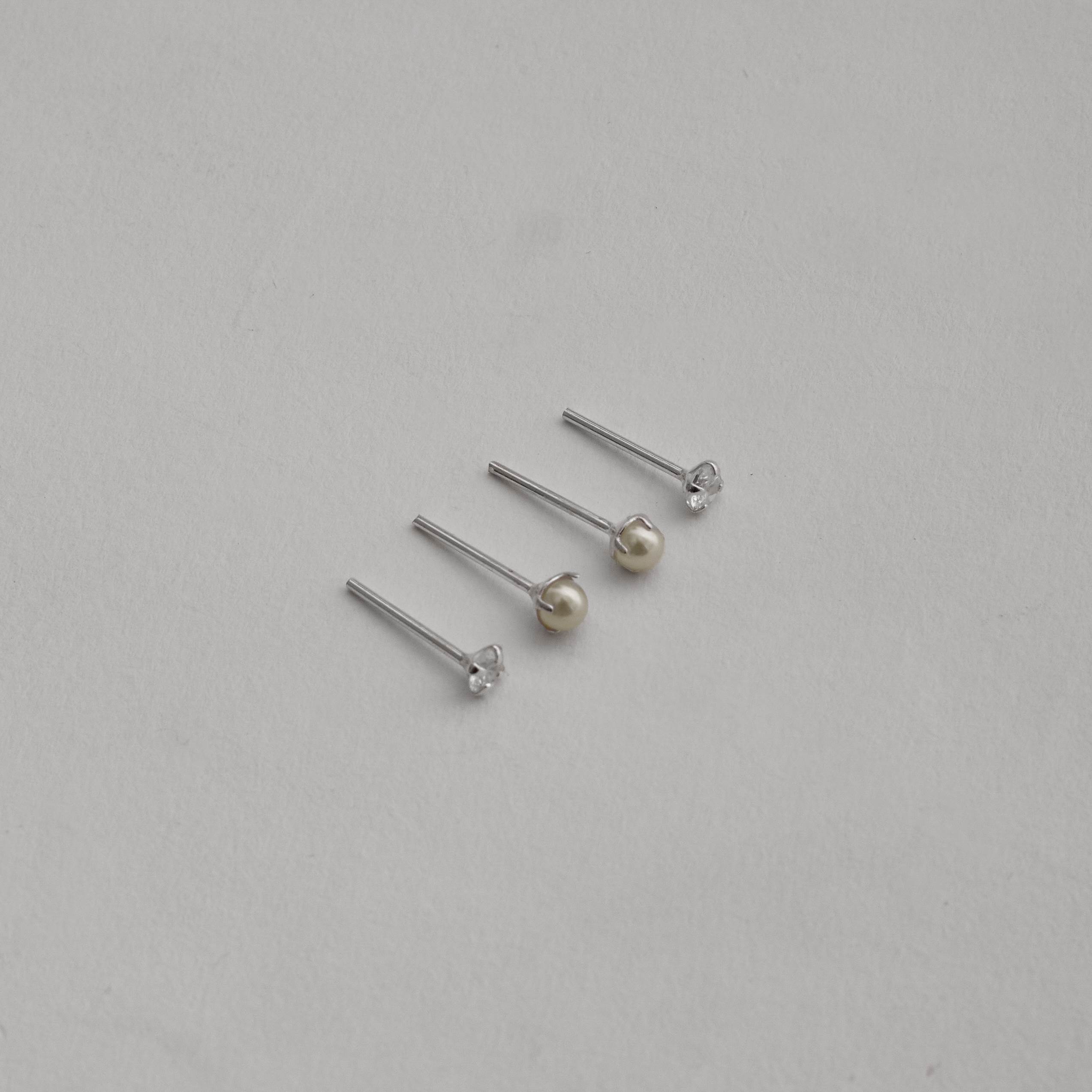 Dupla zircônia e pérola 3mm