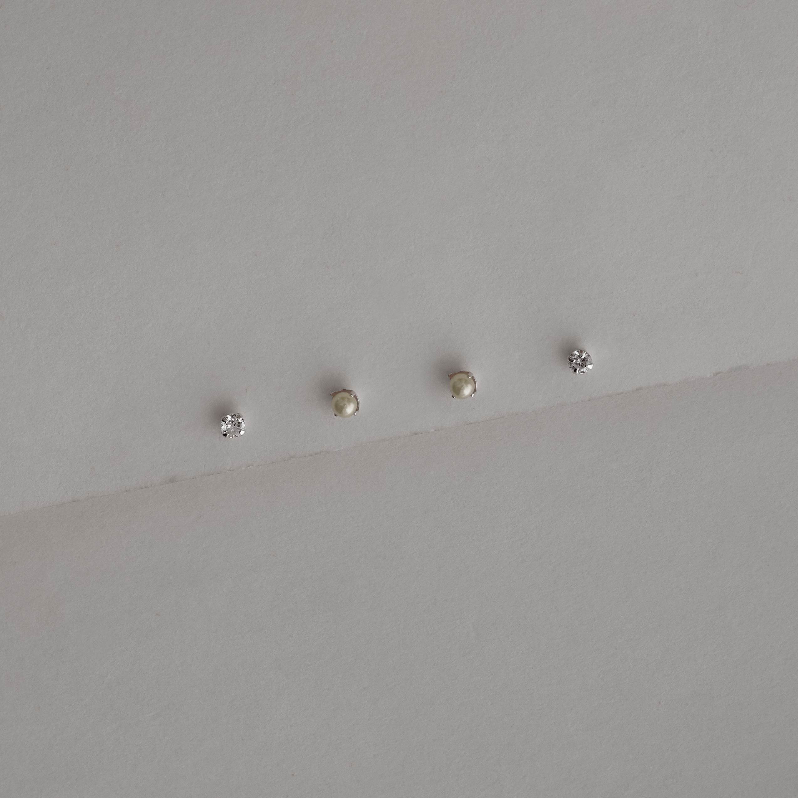 Dupla zircônia e pérola 3mm