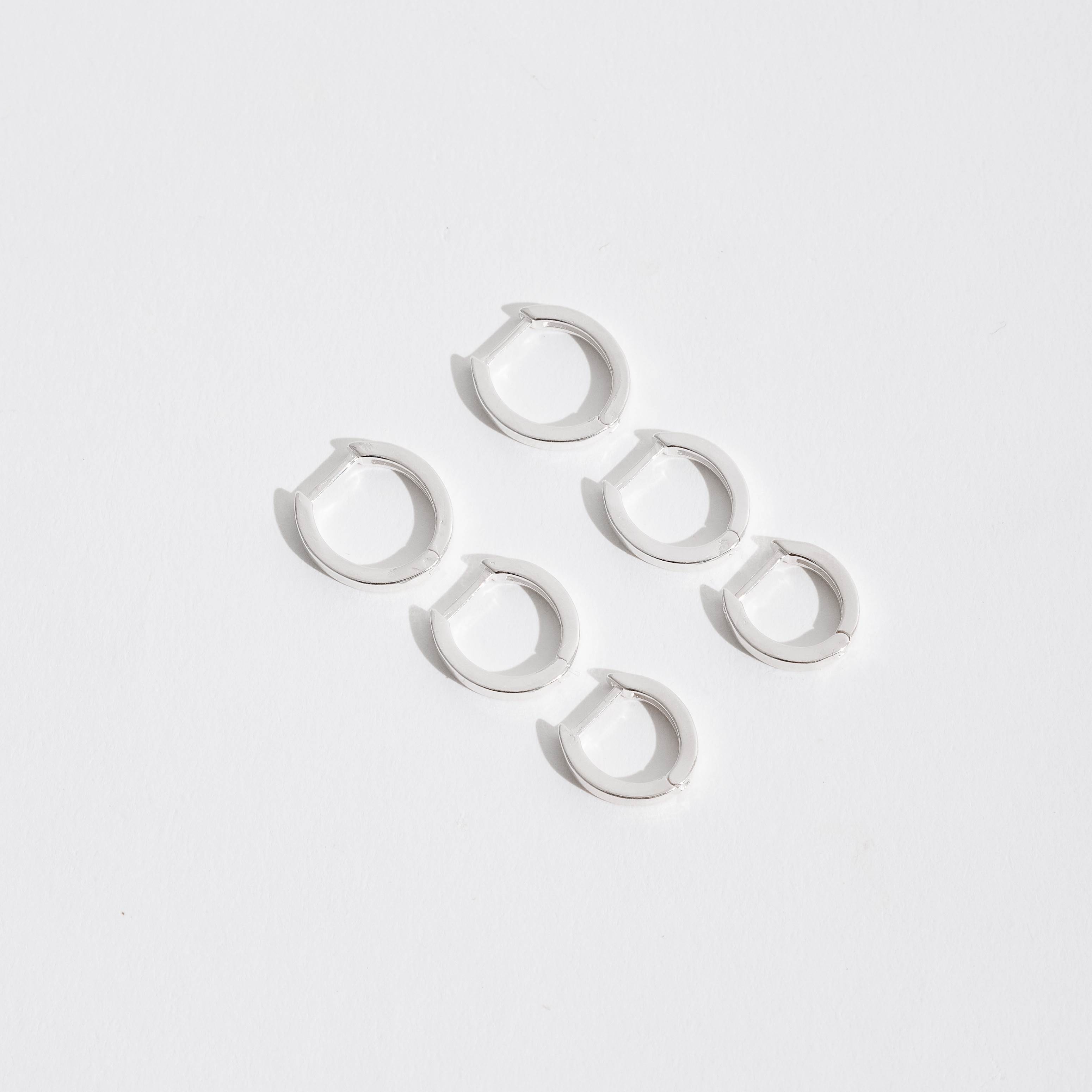 Trio argolas click 10, 11 e 13mm fio quadrado
