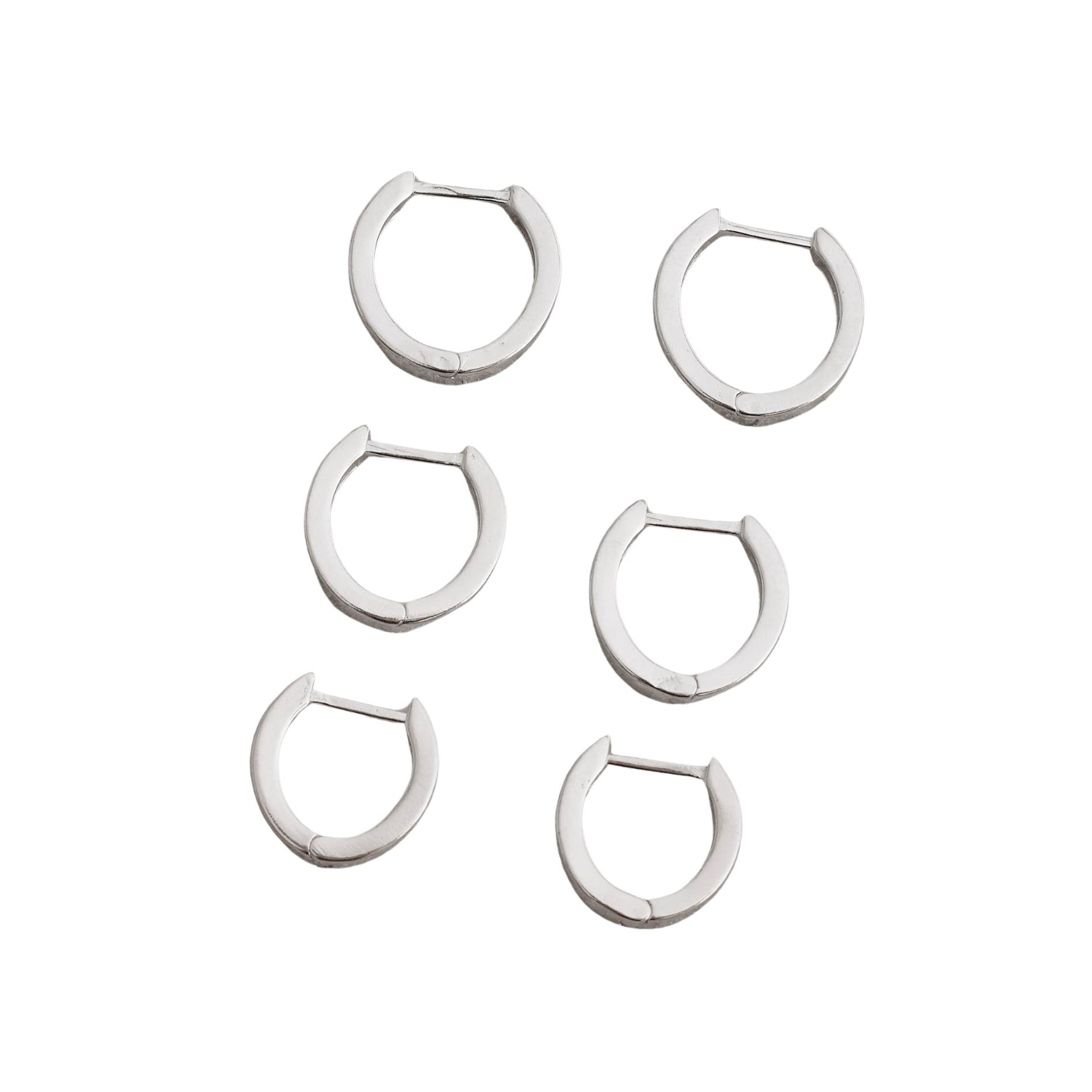 Trio argolas click 10, 11 e 13mm fio quadrado