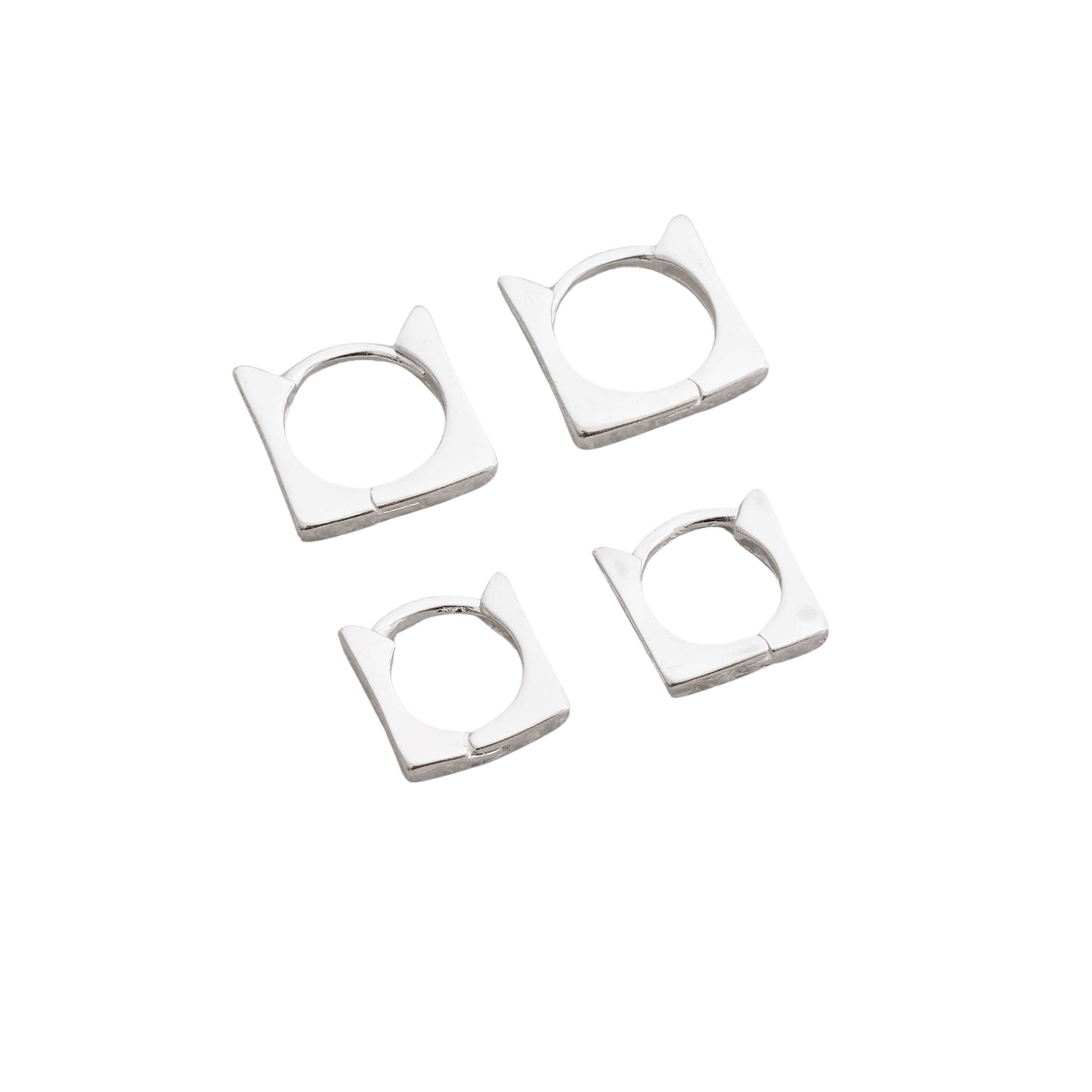 Dupla argolas click quadrada 11 e 12mm