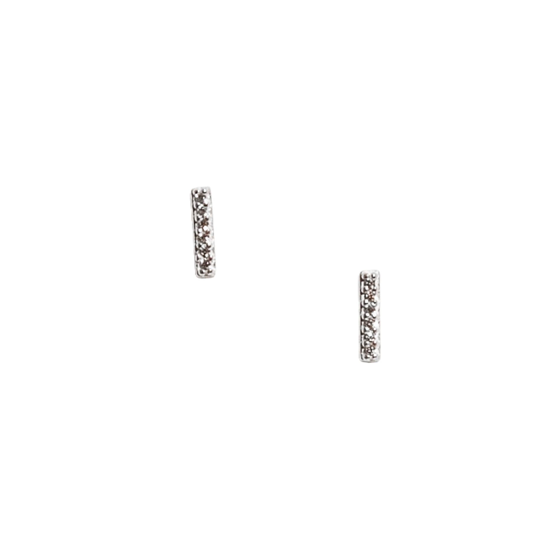 Brinco palito cravejado 8mm